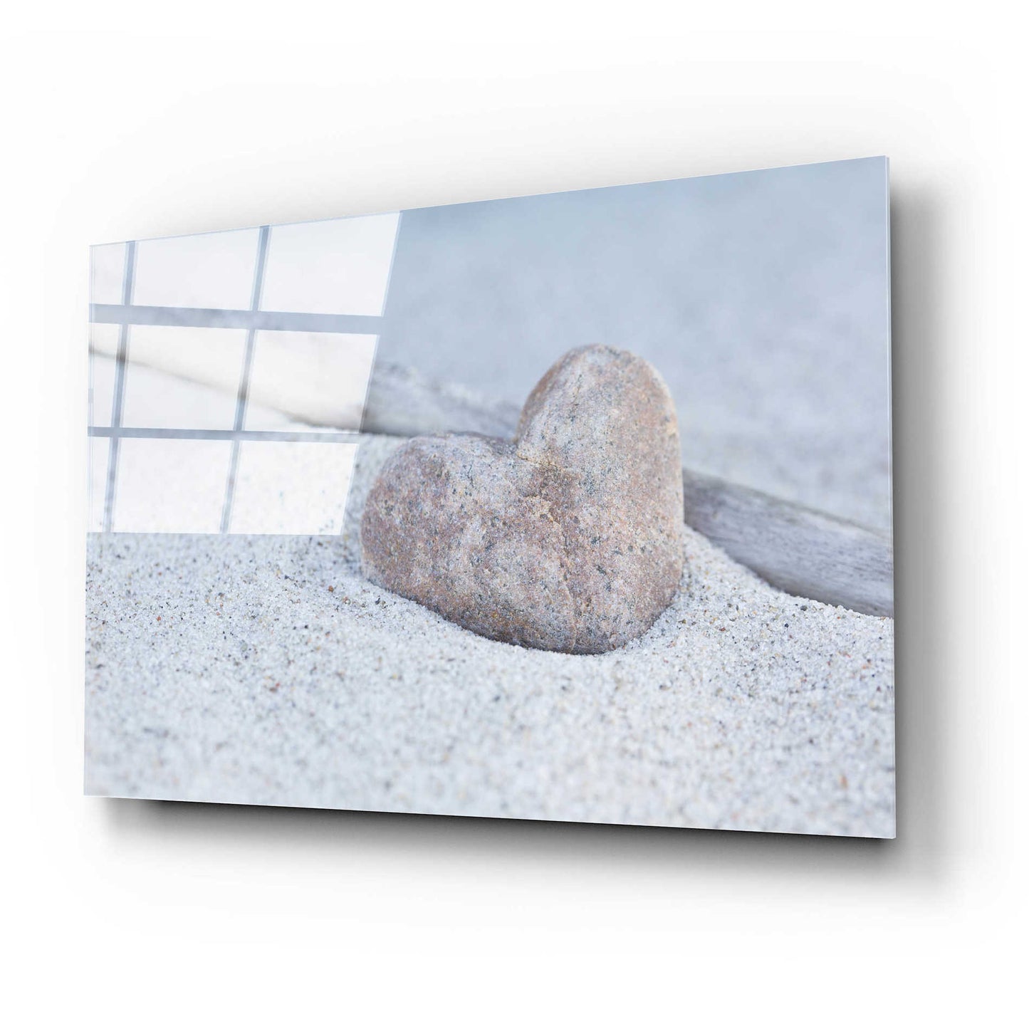 Epic Art 'Stone Heart Beach Still' by Andrea Haase Acrylic Glass Wall Art,24x16