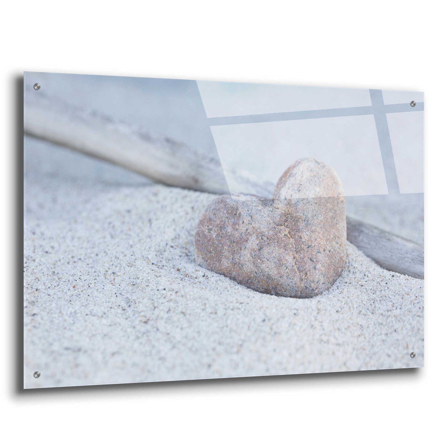 Epic Art 'Stone Heart Beach Still' by Andrea Haase Acrylic Glass Wall Art,36x24