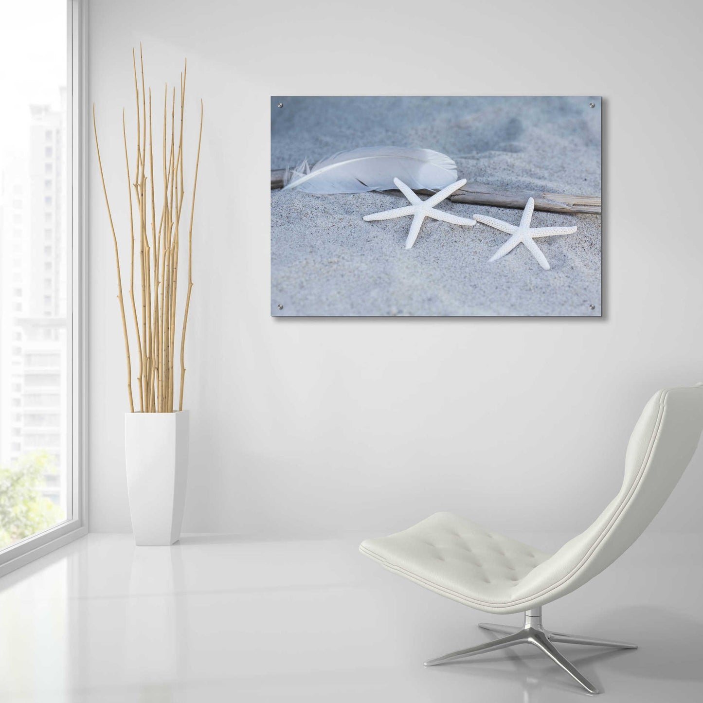 Epic Art 'Starfish Feather Beach Still' by Andrea Haase Acrylic Glass Wall Art,36x24