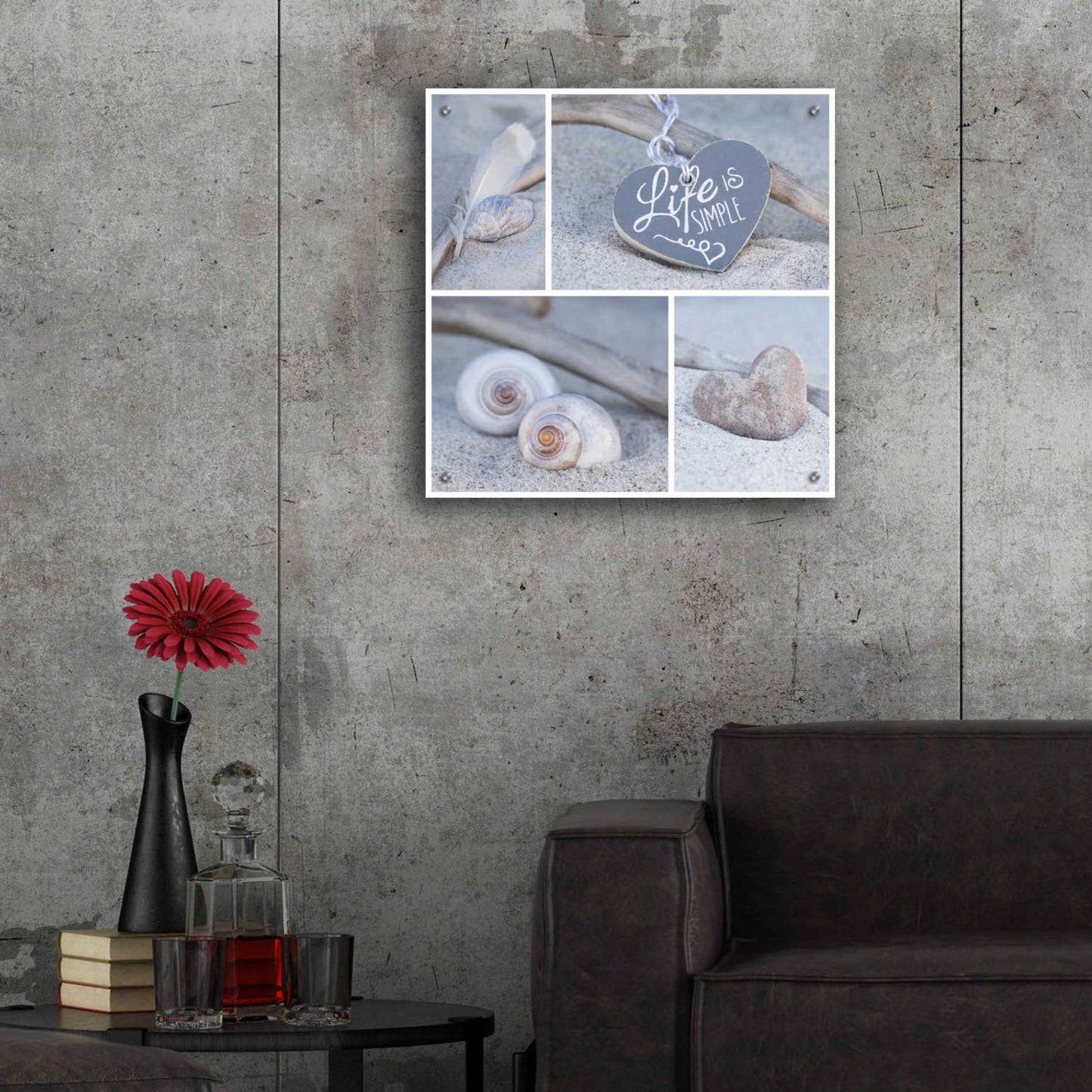 Epic Art 'Summer Beach Still Life Collage' by Andrea Haase Acrylic Glass Wall Art,24x24