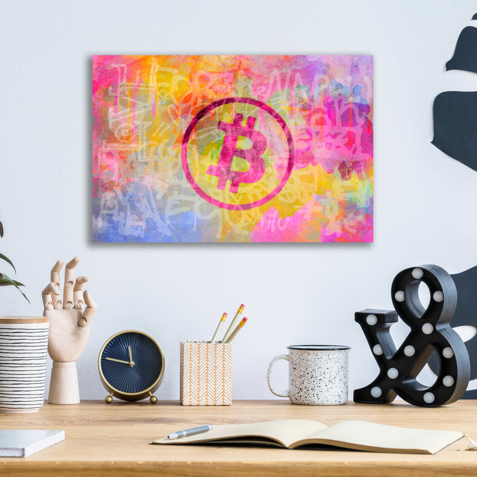 Epic Art 'Street Art Bitcoin' by Andrea Haase Acrylic Glass Wall Art,16x12