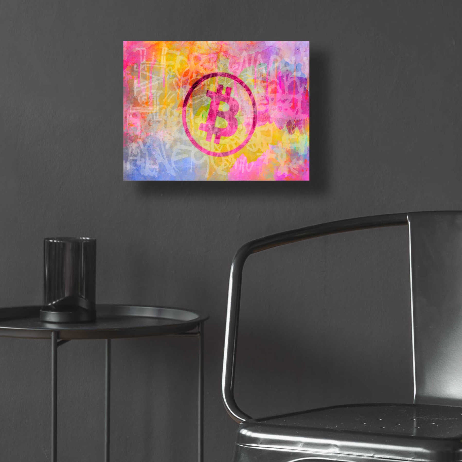 Epic Art 'Street Art Bitcoin' by Andrea Haase Acrylic Glass Wall Art,16x12