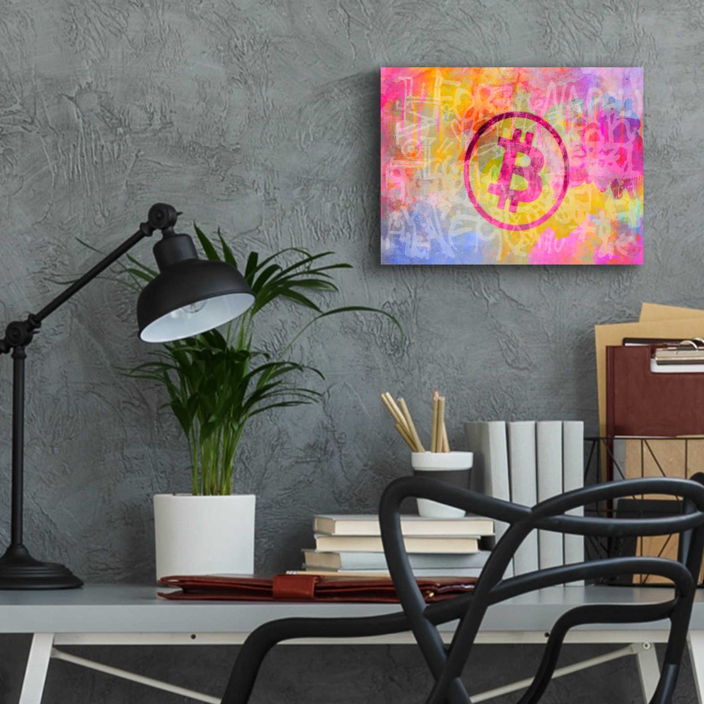 Epic Art 'Street Art Bitcoin' by Andrea Haase Acrylic Glass Wall Art,16x12