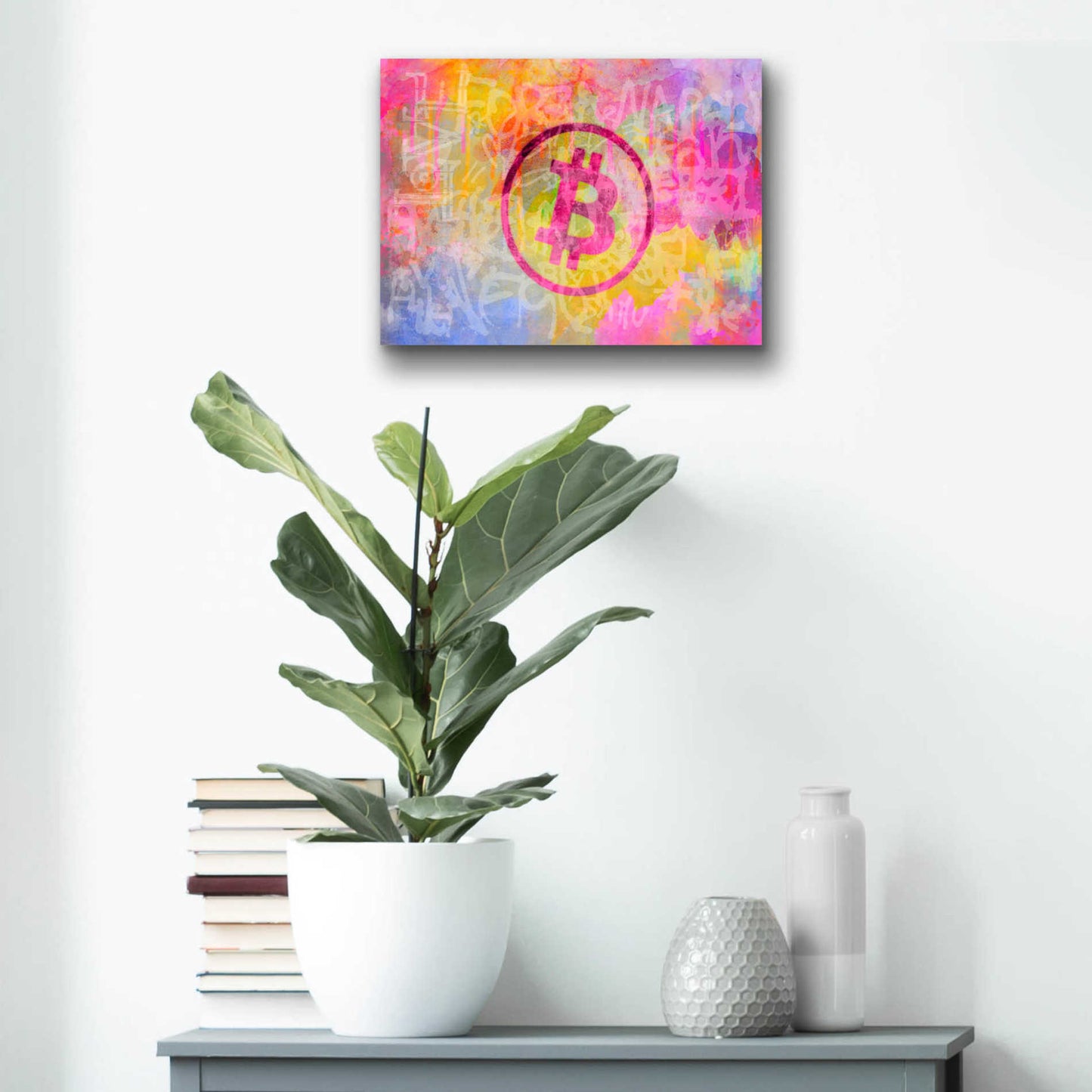 Epic Art 'Street Art Bitcoin' by Andrea Haase Acrylic Glass Wall Art,16x12