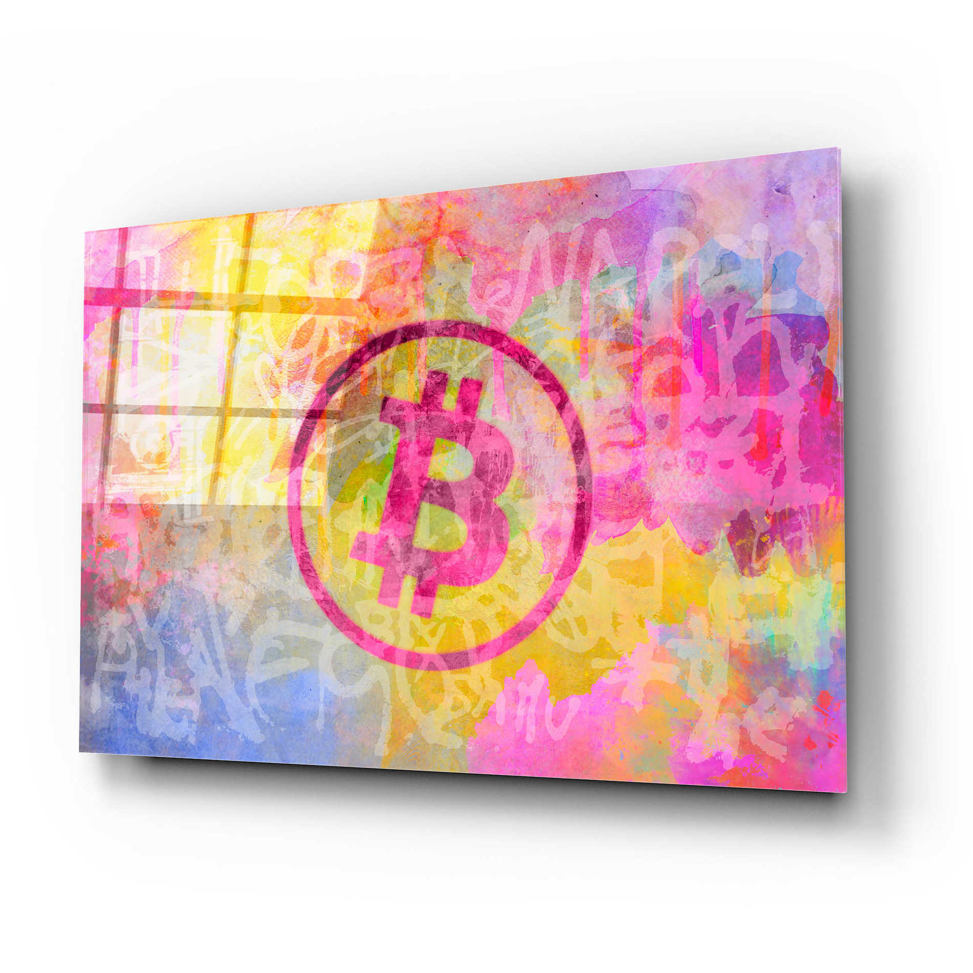 Epic Art 'Street Art Bitcoin' by Andrea Haase Acrylic Glass Wall Art,24x16