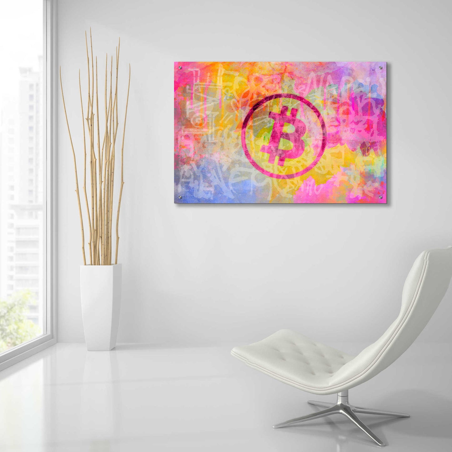 Epic Art 'Street Art Bitcoin' by Andrea Haase Acrylic Glass Wall Art,36x24