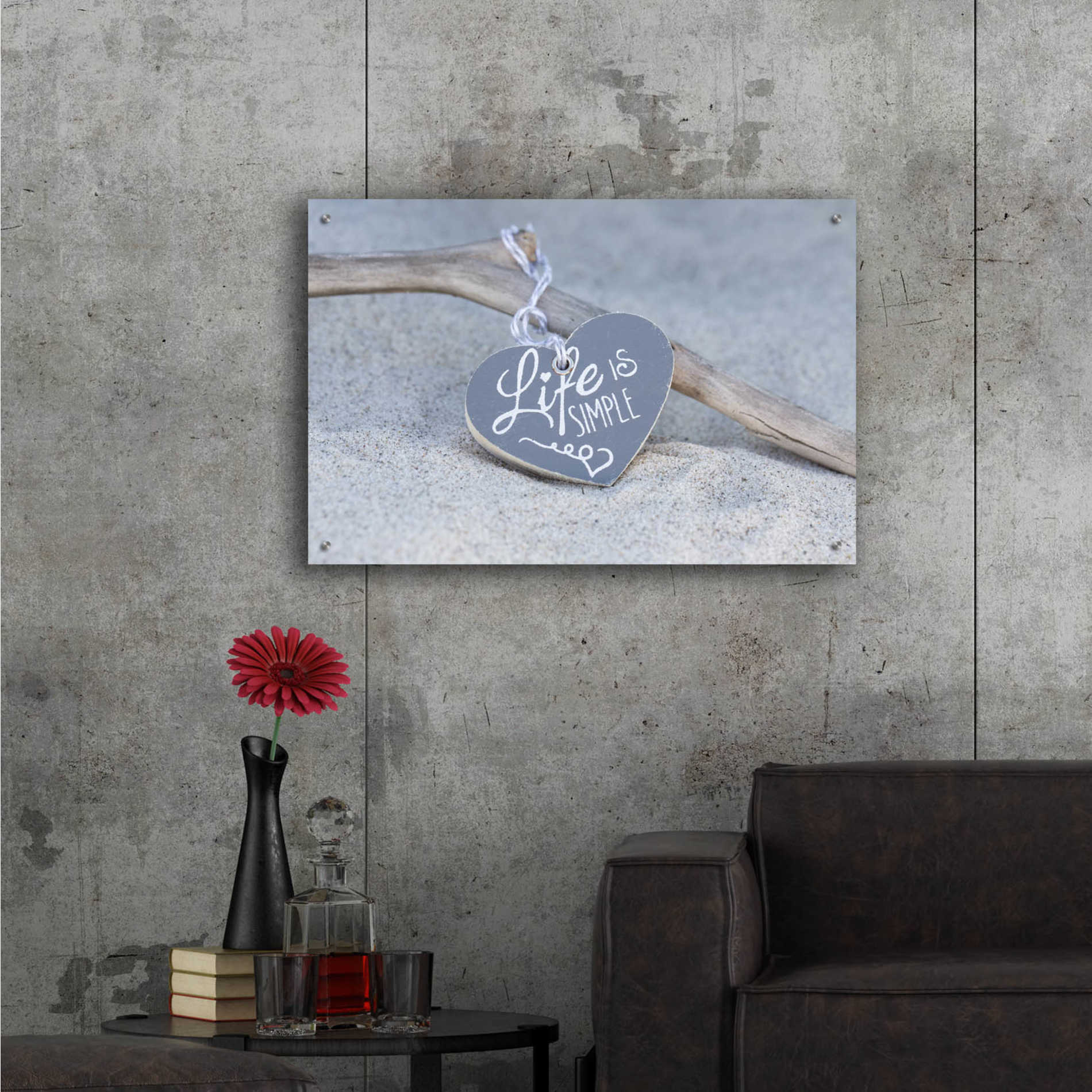 Epic Art 'Life Is Simple Still' by Andrea Haase Acrylic Glass Wall Art,36x24