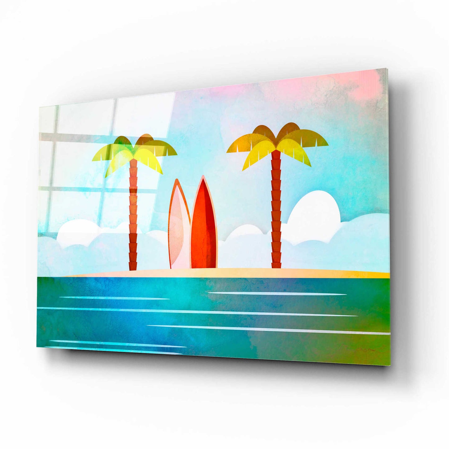 Epic Art 'Tropical Island' by Andrea Haase Acrylic Glass Wall Art,16x12