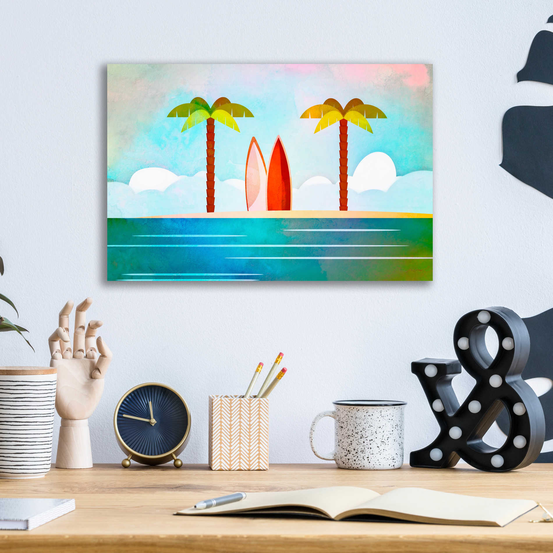 Epic Art 'Tropical Island' by Andrea Haase Acrylic Glass Wall Art,16x12