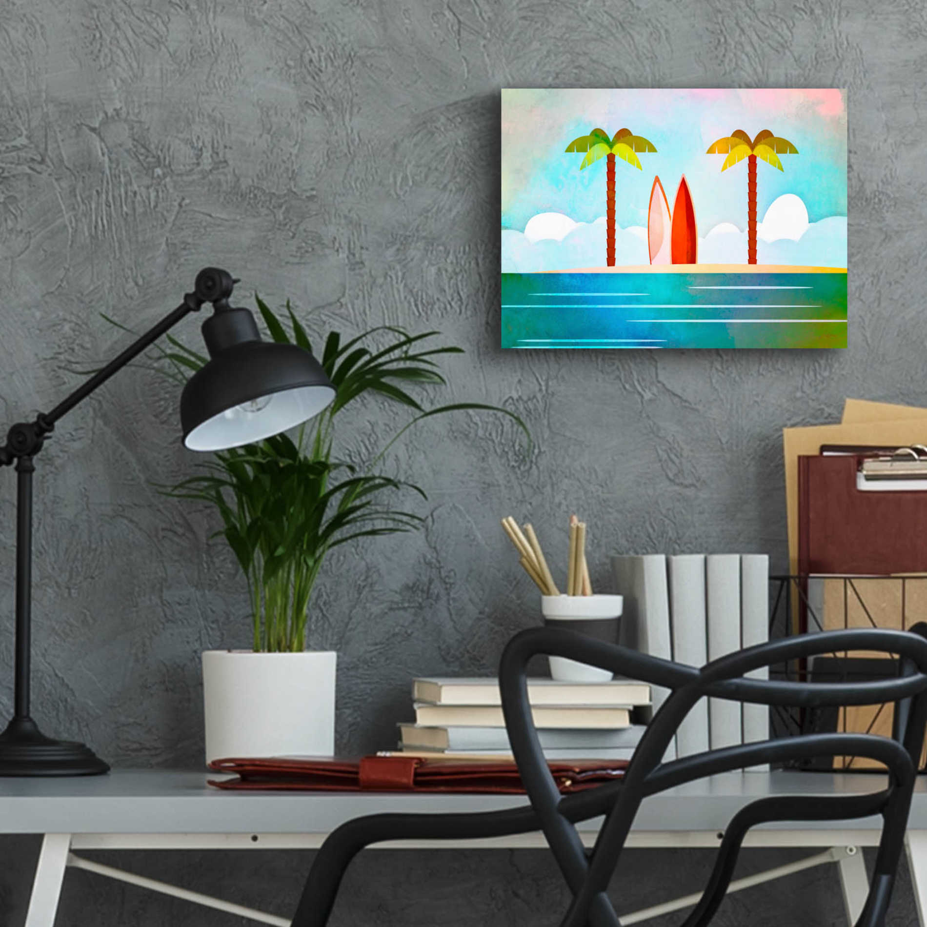 Epic Art 'Tropical Island' by Andrea Haase Acrylic Glass Wall Art,16x12