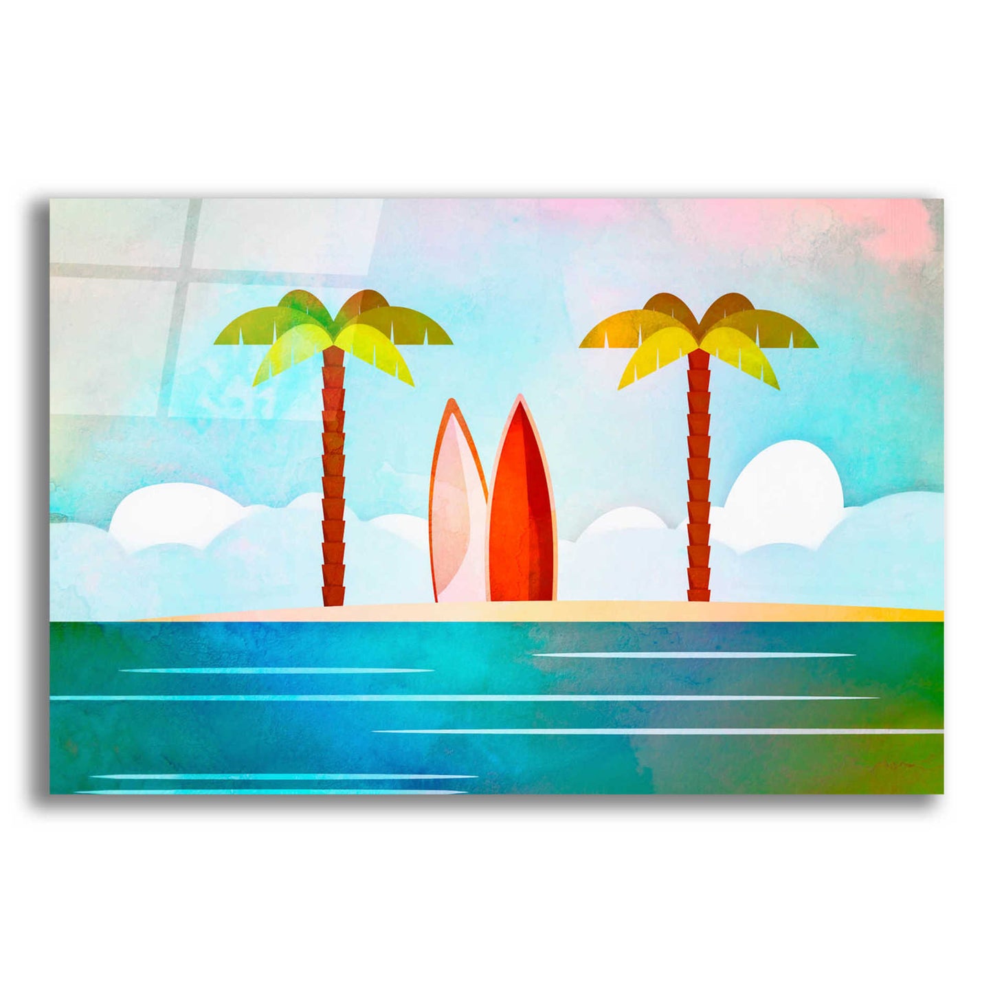 Epic Art 'Tropical Island' by Andrea Haase Acrylic Glass Wall Art,16x12