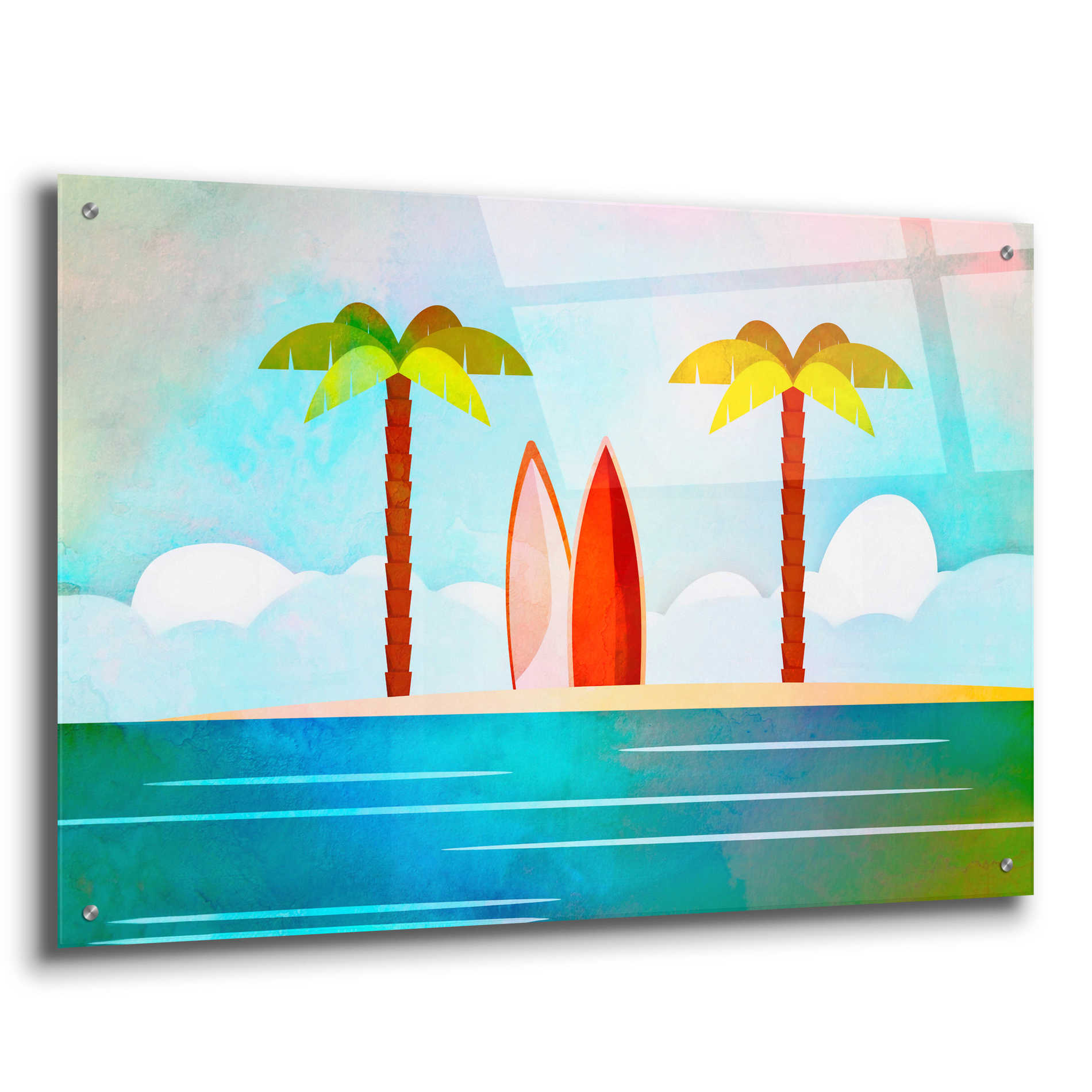 Epic Art 'Tropical Island' by Andrea Haase Acrylic Glass Wall Art,36x24