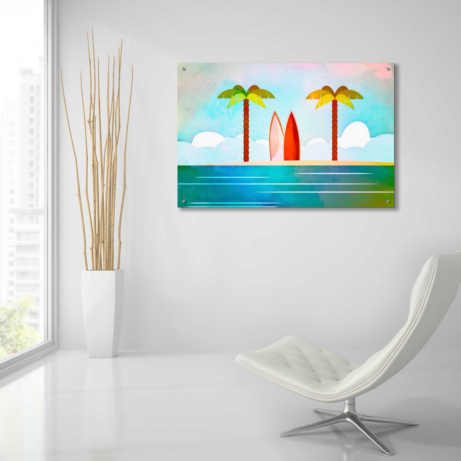 Epic Art 'Tropical Island' by Andrea Haase Acrylic Glass Wall Art,36x24