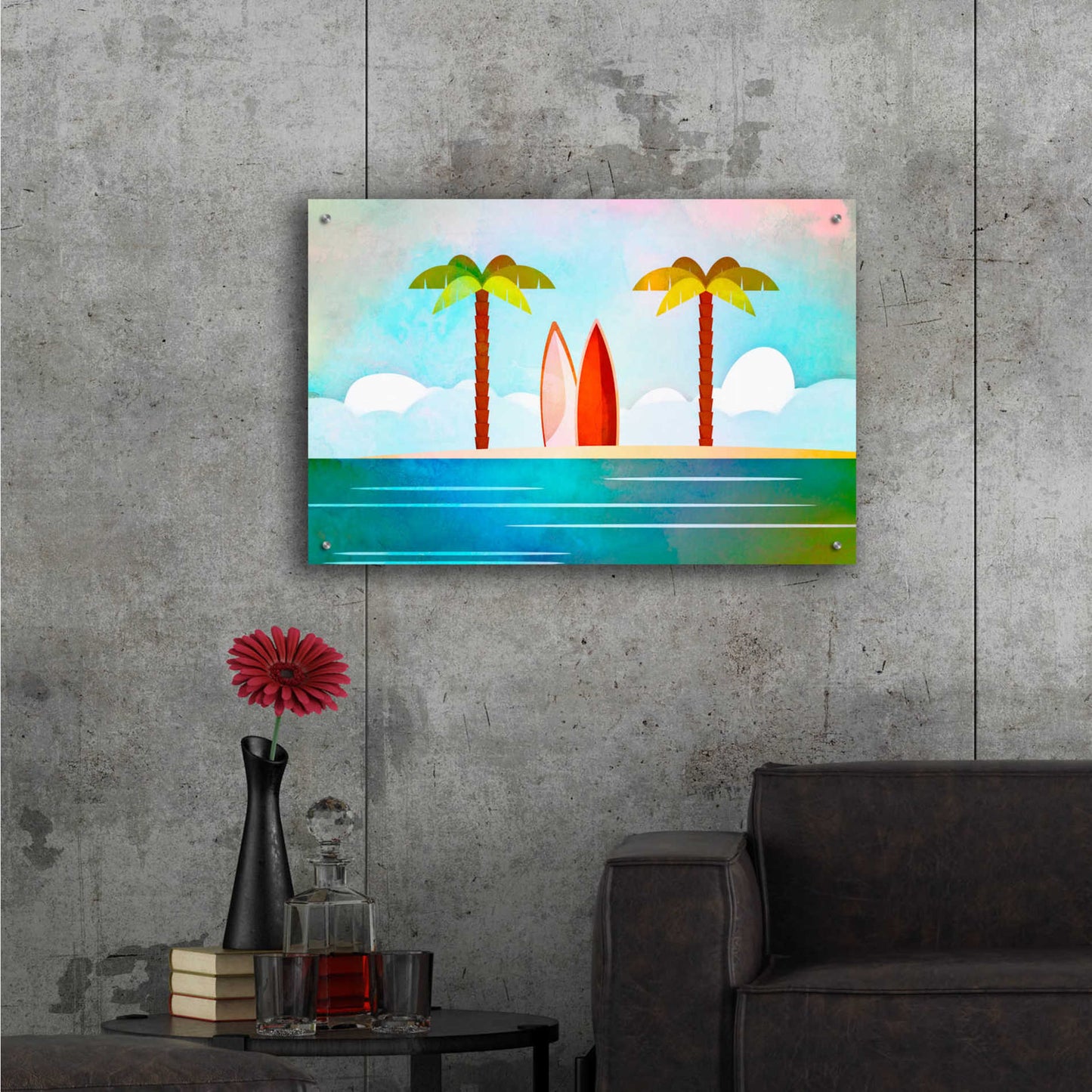 Epic Art 'Tropical Island' by Andrea Haase Acrylic Glass Wall Art,36x24