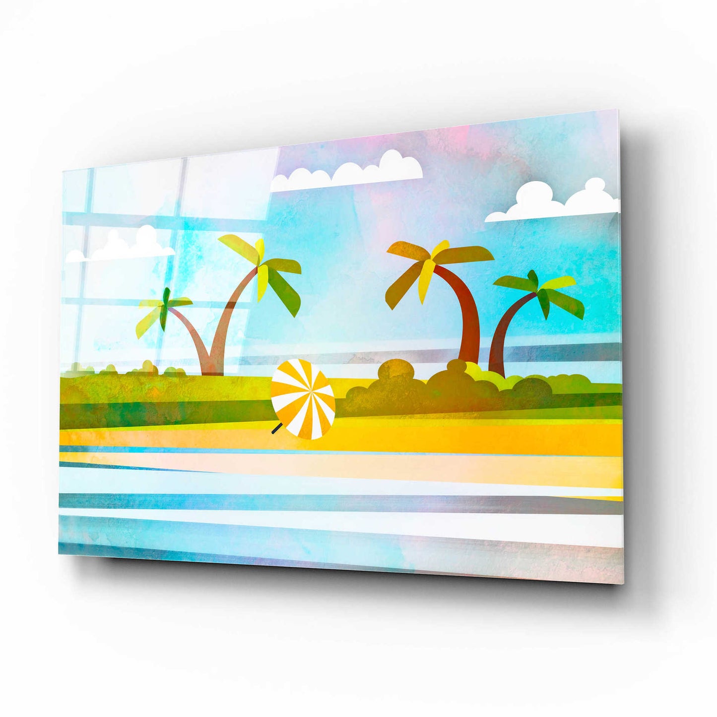 Epic Art 'Tropical Beach Day' by Andrea Haase Acrylic Glass Wall Art,16x12