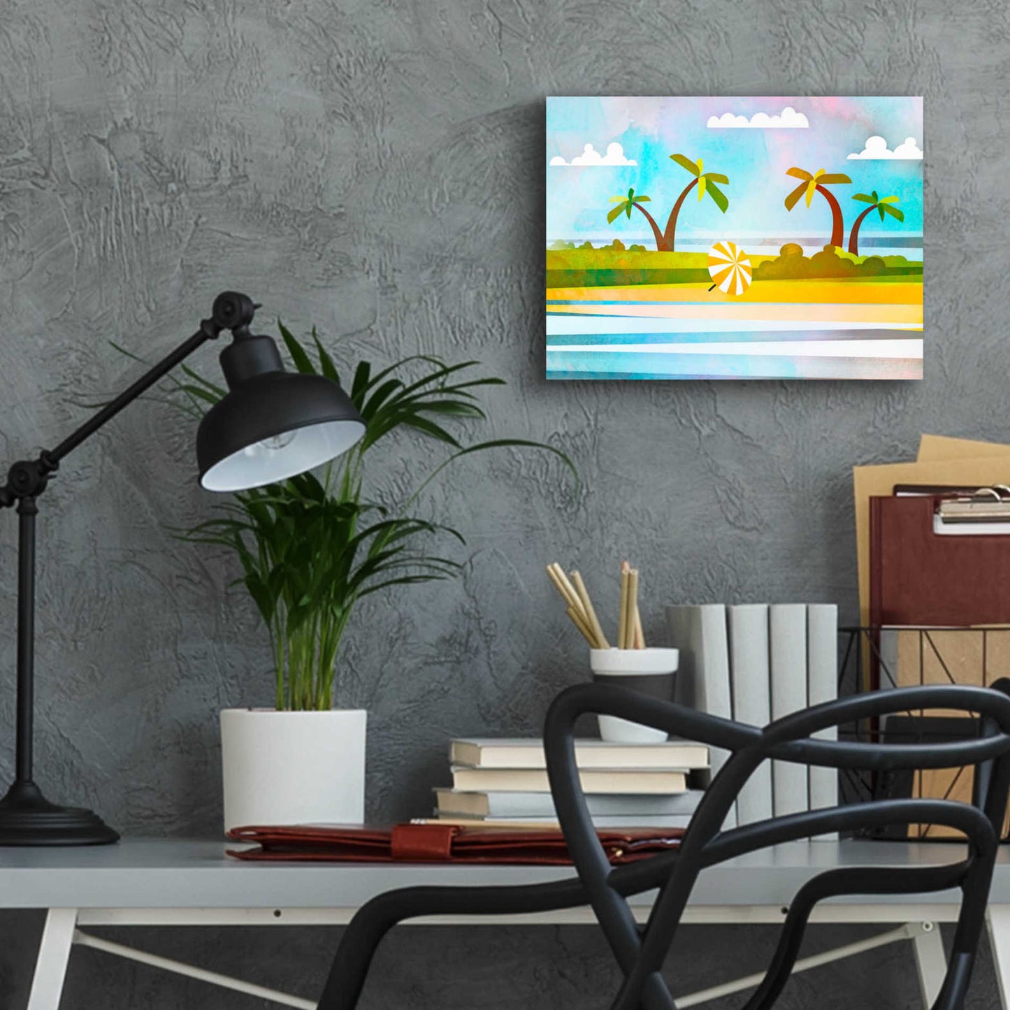 Epic Art 'Tropical Beach Day' by Andrea Haase Acrylic Glass Wall Art,16x12