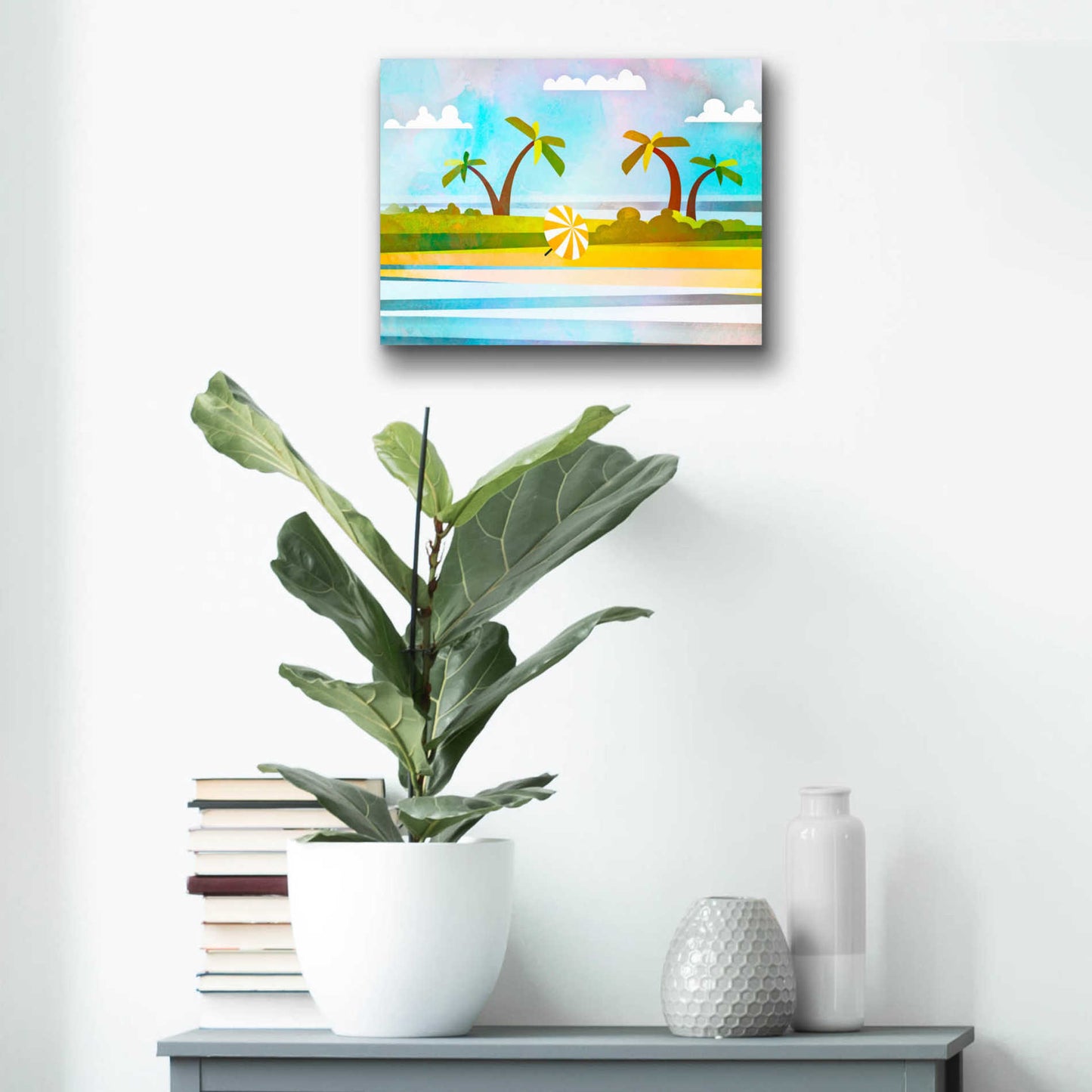 Epic Art 'Tropical Beach Day' by Andrea Haase Acrylic Glass Wall Art,16x12