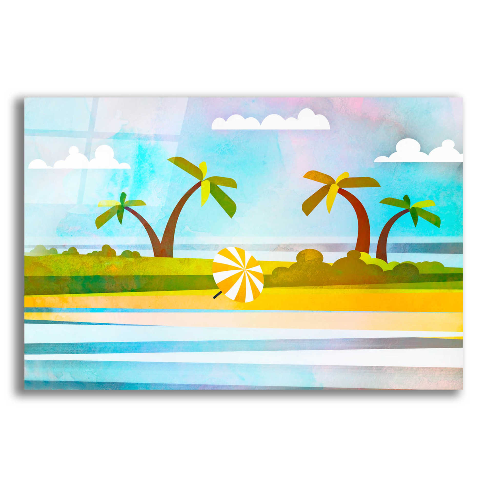 Epic Art 'Tropical Beach Day' by Andrea Haase Acrylic Glass Wall Art,16x12