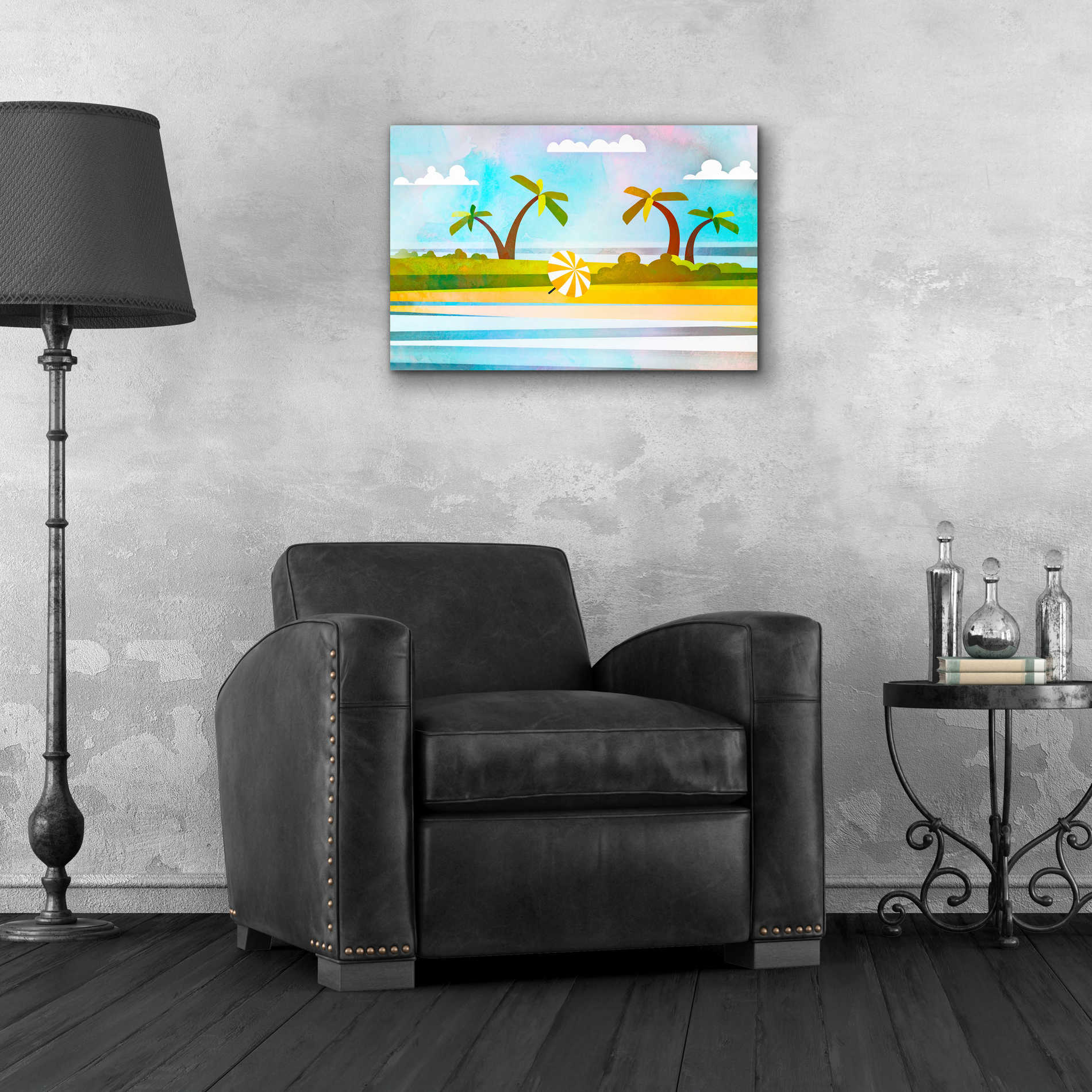 Epic Art 'Tropical Beach Day' by Andrea Haase Acrylic Glass Wall Art,24x16