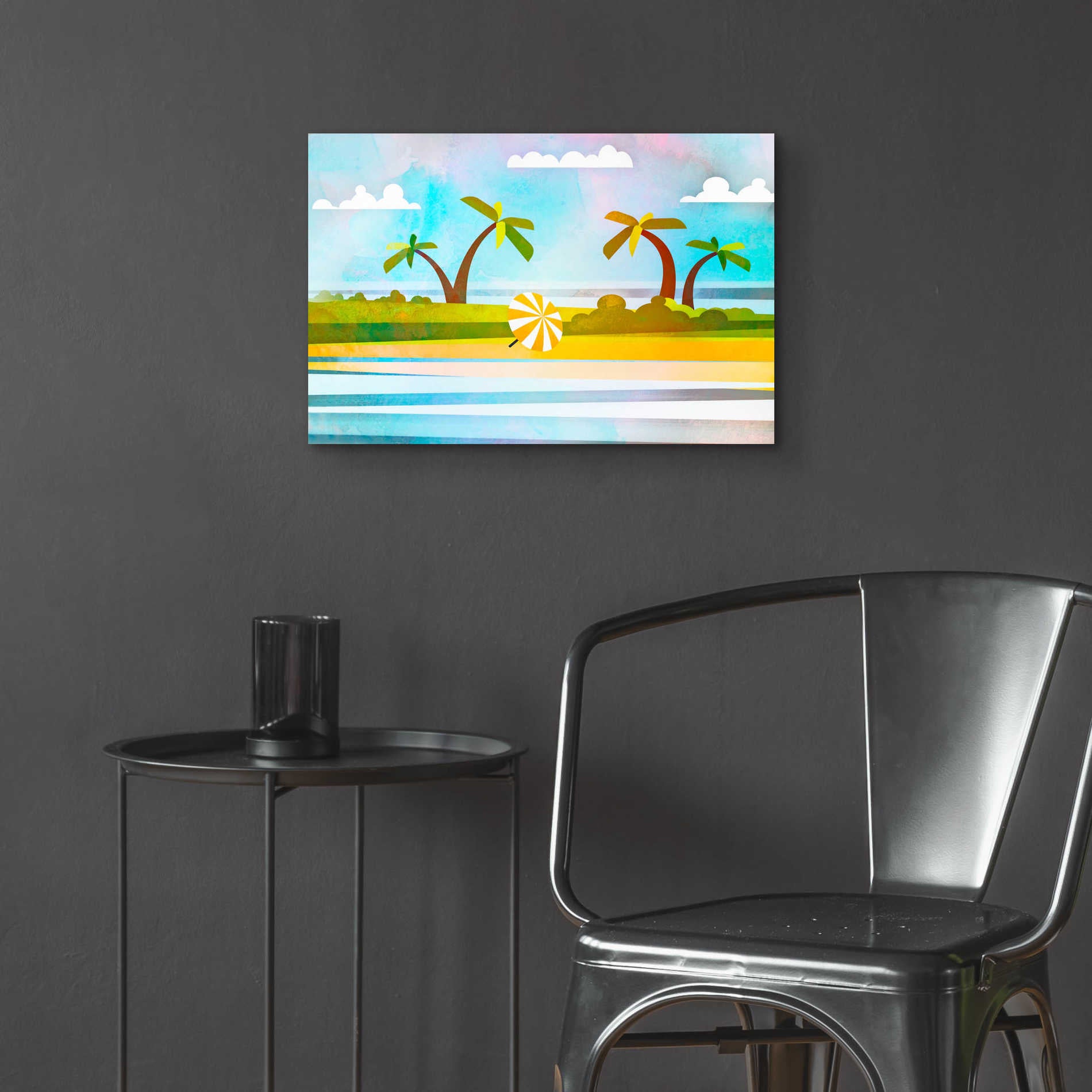 Epic Art 'Tropical Beach Day' by Andrea Haase Acrylic Glass Wall Art,24x16