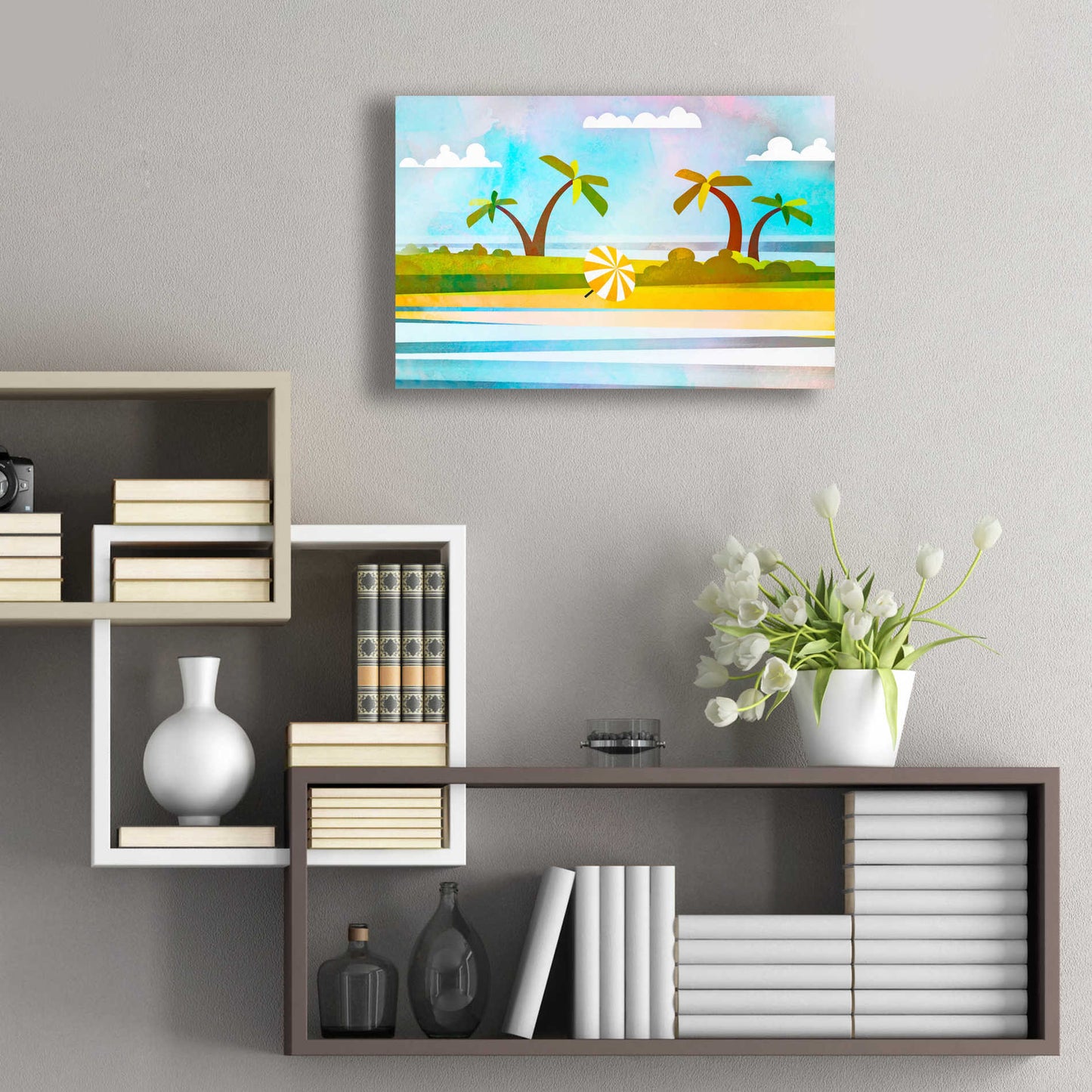 Epic Art 'Tropical Beach Day' by Andrea Haase Acrylic Glass Wall Art,24x16