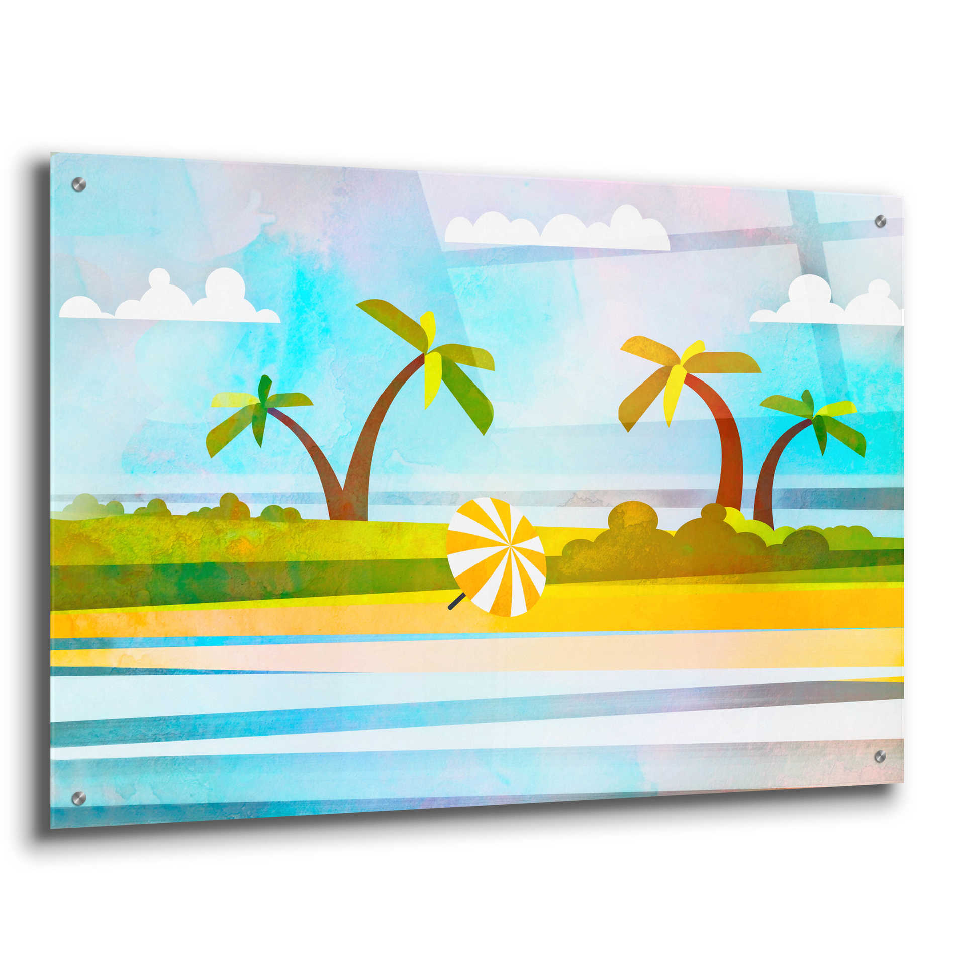 Epic Art 'Tropical Beach Day' by Andrea Haase Acrylic Glass Wall Art,36x24