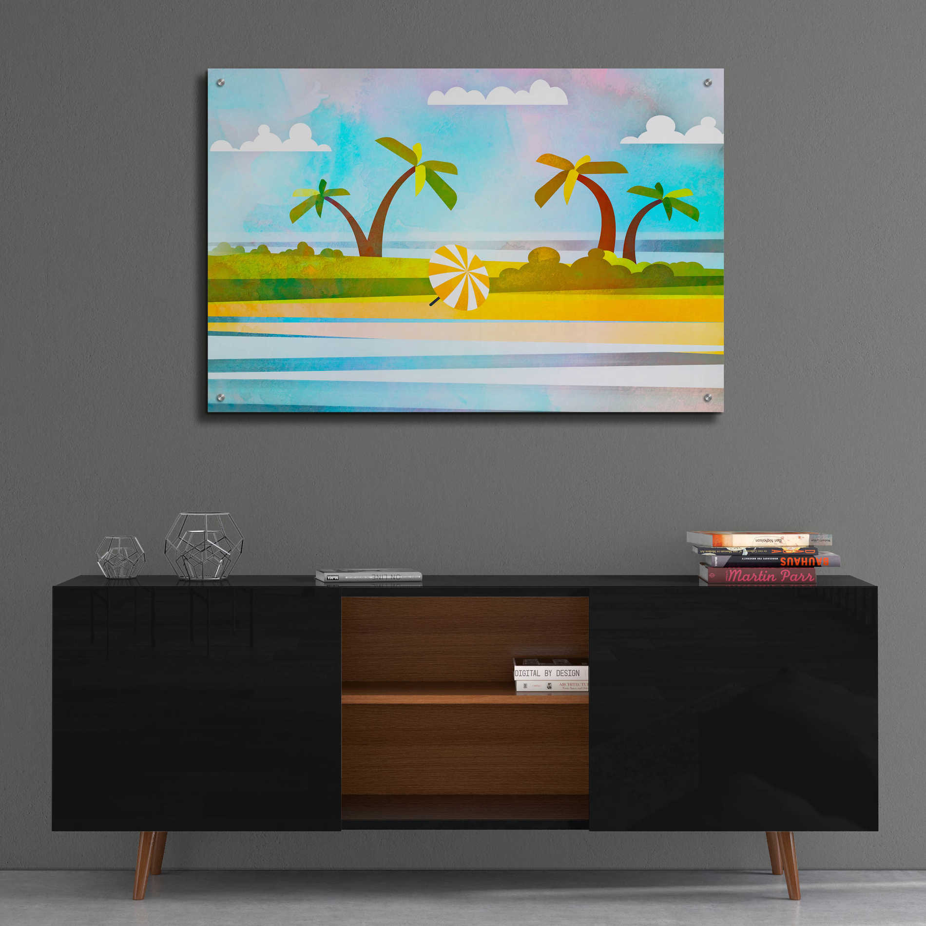 Epic Art 'Tropical Beach Day' by Andrea Haase Acrylic Glass Wall Art,36x24