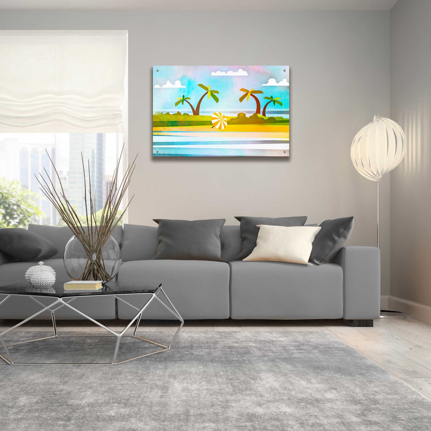 Epic Art 'Tropical Beach Day' by Andrea Haase Acrylic Glass Wall Art,36x24