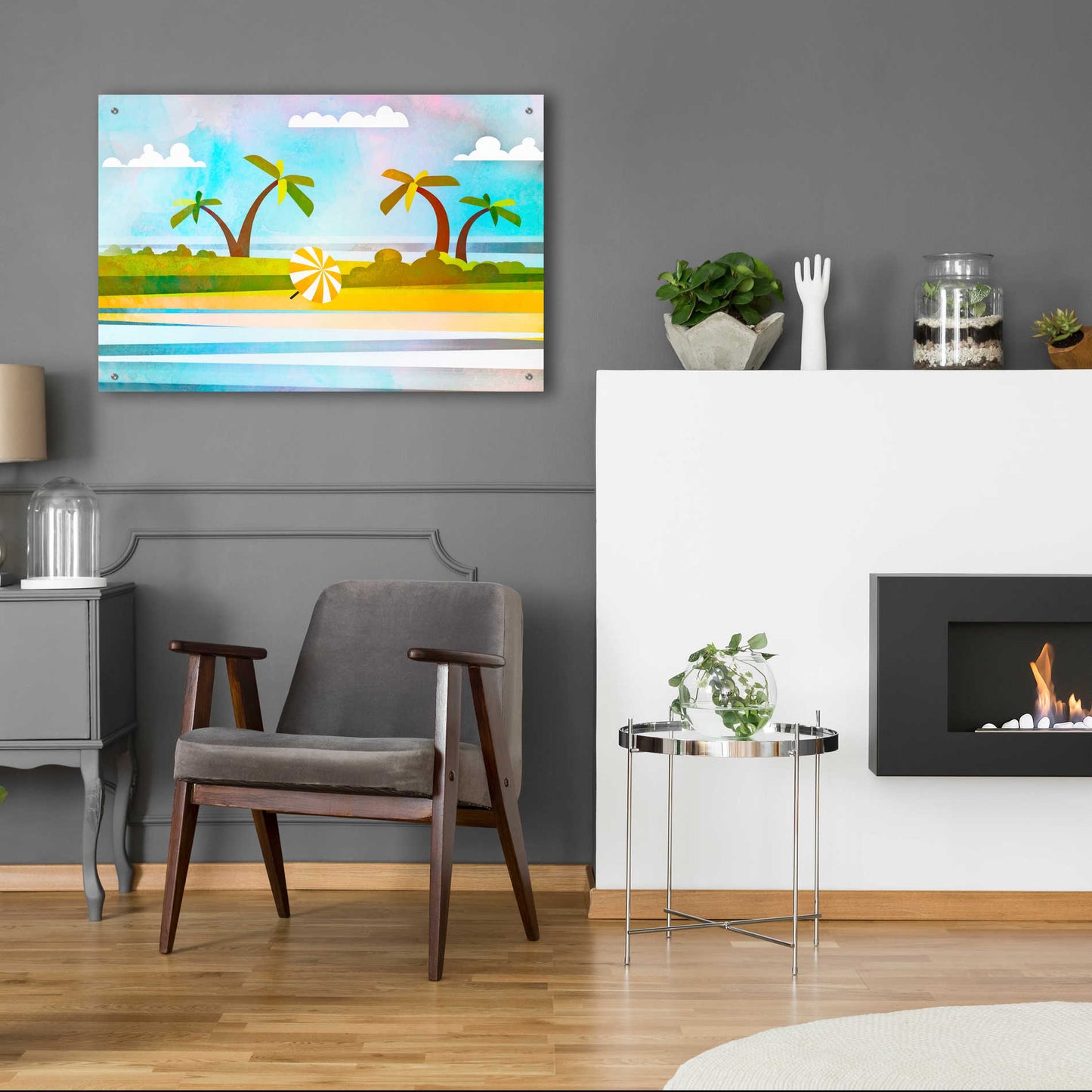 Epic Art 'Tropical Beach Day' by Andrea Haase Acrylic Glass Wall Art,36x24