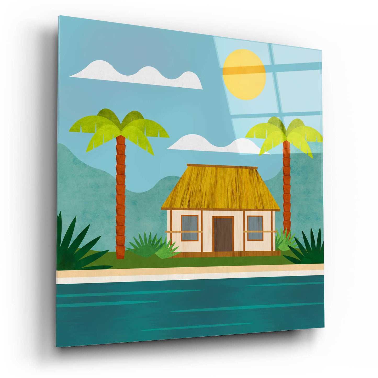 Epic Art 'Tropical Island Hideaway' by Andrea Haase Acrylic Glass Wall Art,12x12