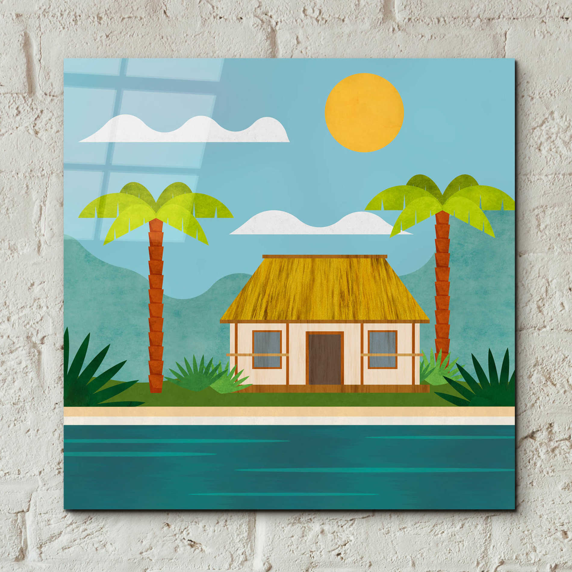 Epic Art 'Tropical Island Hideaway' by Andrea Haase Acrylic Glass Wall Art,12x12