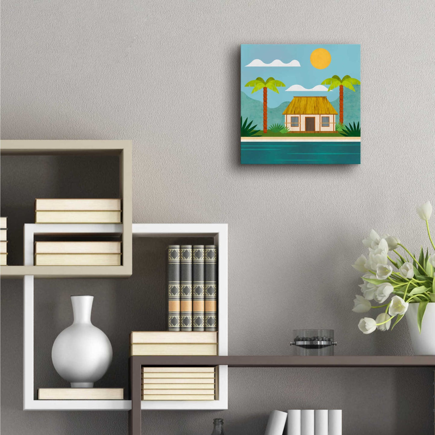 Epic Art 'Tropical Island Hideaway' by Andrea Haase Acrylic Glass Wall Art,12x12