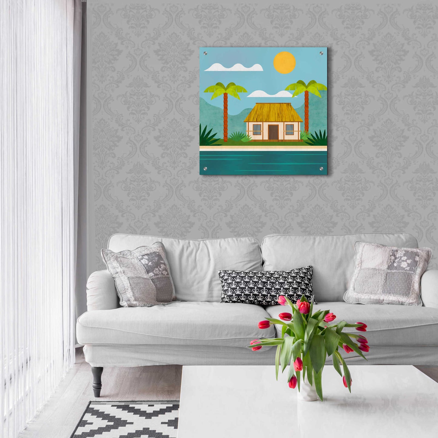 Epic Art 'Tropical Island Hideaway' by Andrea Haase Acrylic Glass Wall Art,24x24