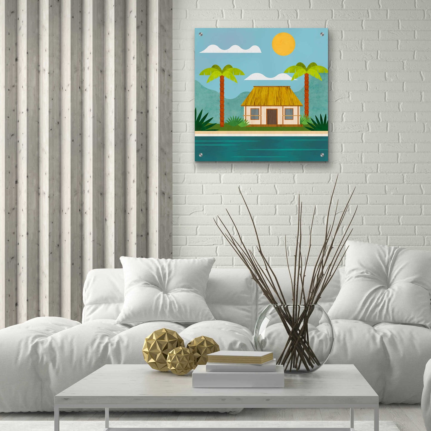 Epic Art 'Tropical Island Hideaway' by Andrea Haase Acrylic Glass Wall Art,24x24