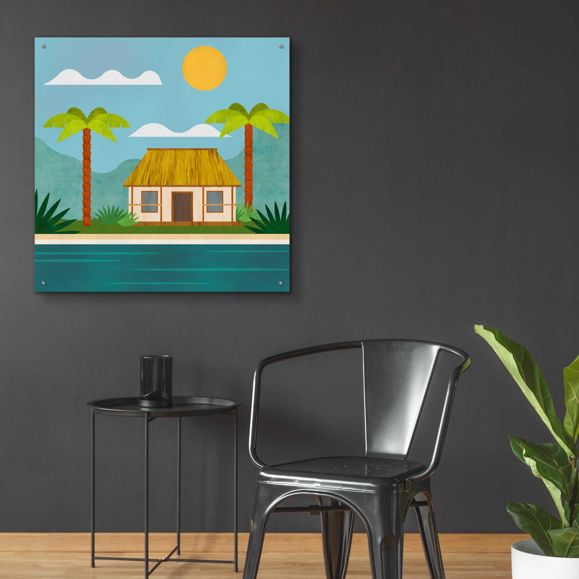 Epic Art 'Tropical Island Hideaway' by Andrea Haase Acrylic Glass Wall Art,36x36