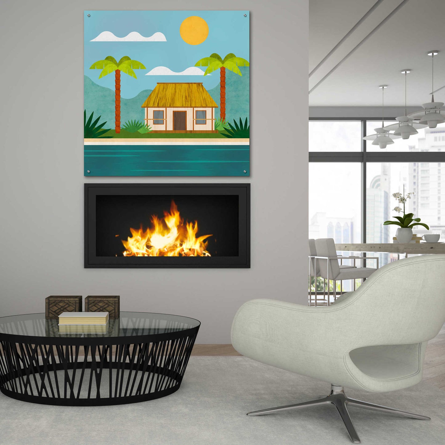 Epic Art 'Tropical Island Hideaway' by Andrea Haase Acrylic Glass Wall Art,36x36