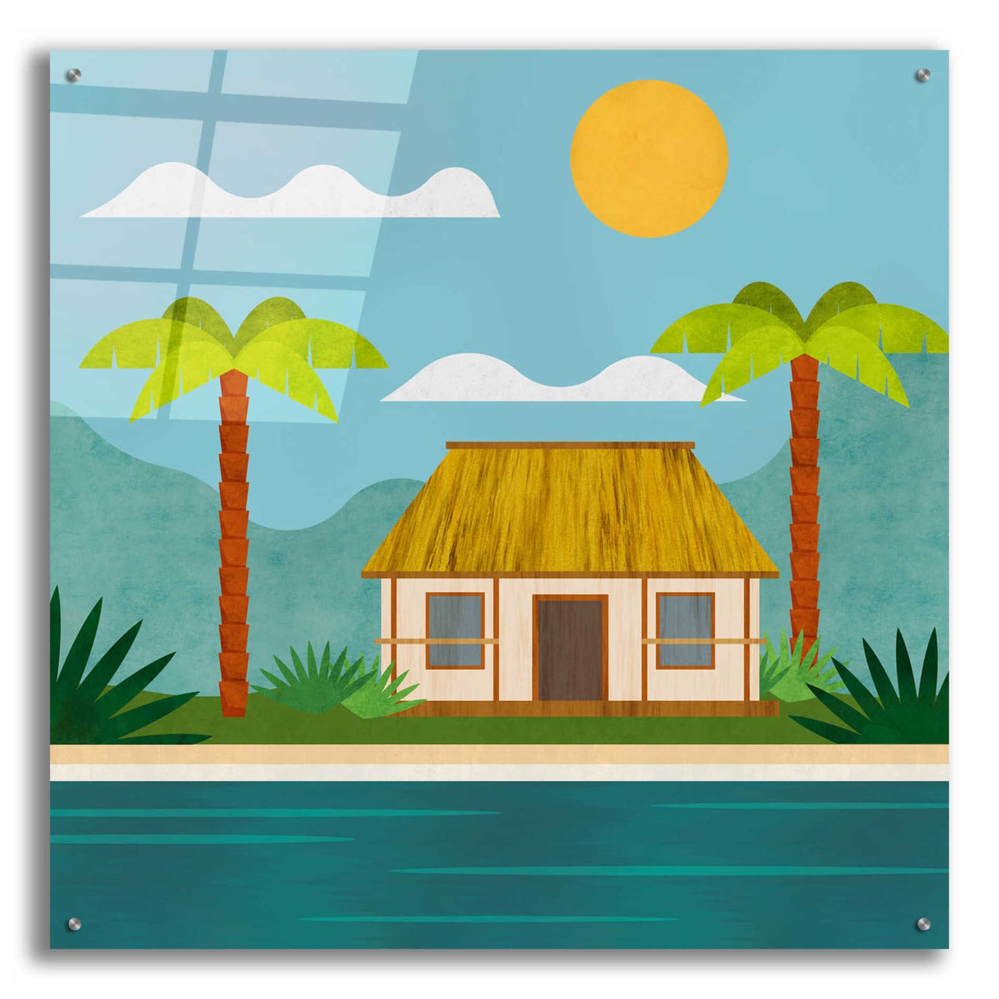 Epic Art 'Tropical Island Hideaway' by Andrea Haase Acrylic Glass Wall Art,36x36