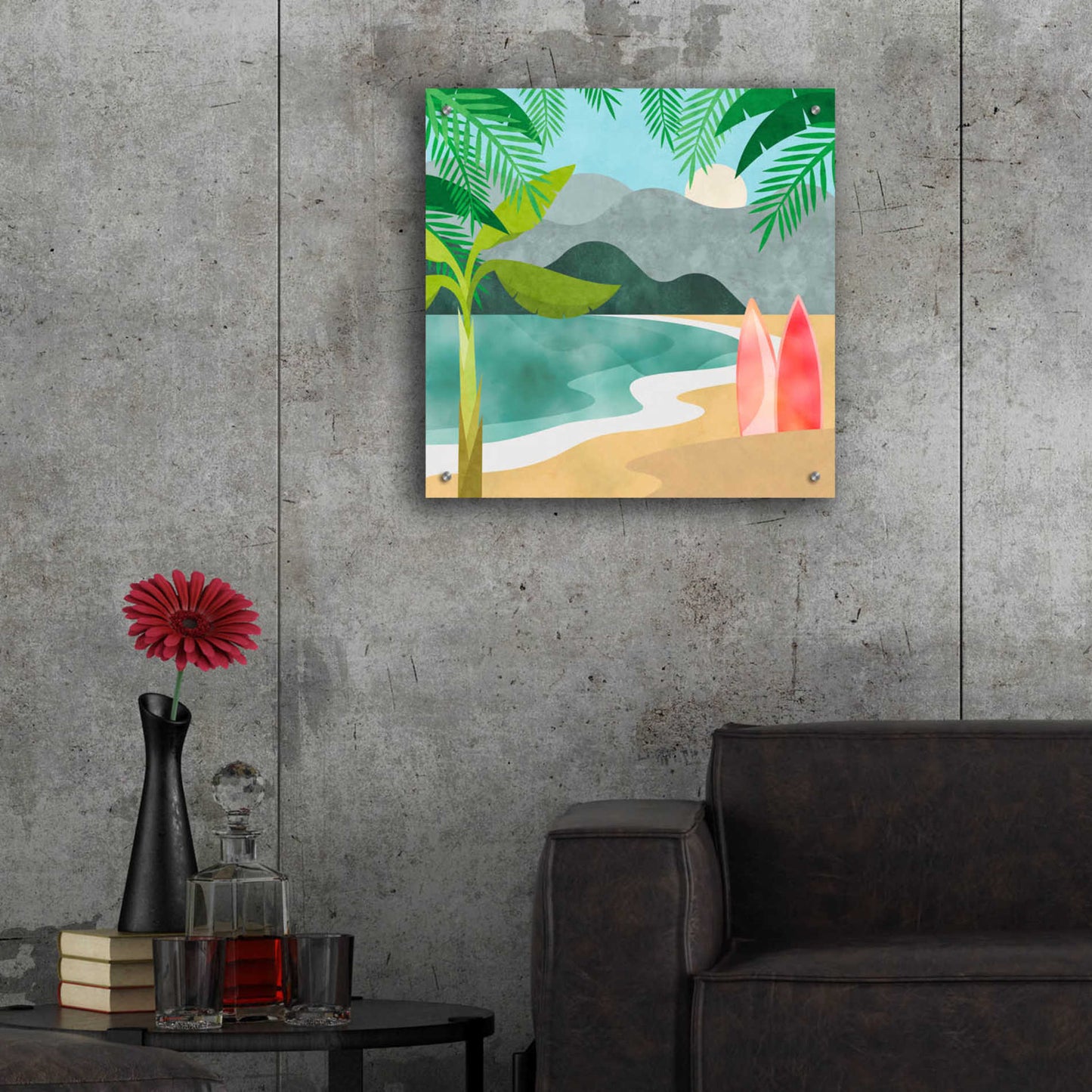 Epic Art 'Secret Surf Spot' by Andrea Haase Acrylic Glass Wall Art,24x24