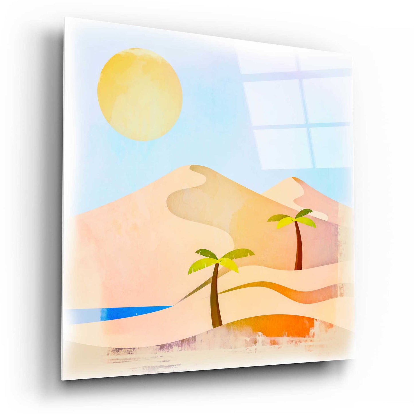 Epic Art 'Oasis Sunset' by Andrea Haase Acrylic Glass Wall Art,12x12