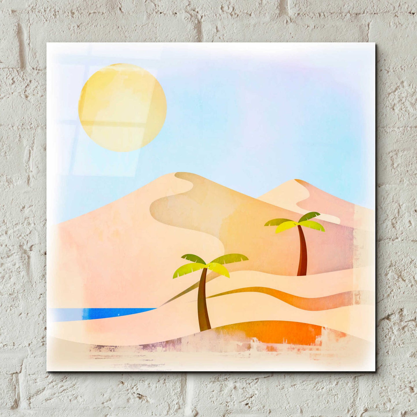 Epic Art 'Oasis Sunset' by Andrea Haase Acrylic Glass Wall Art,12x12