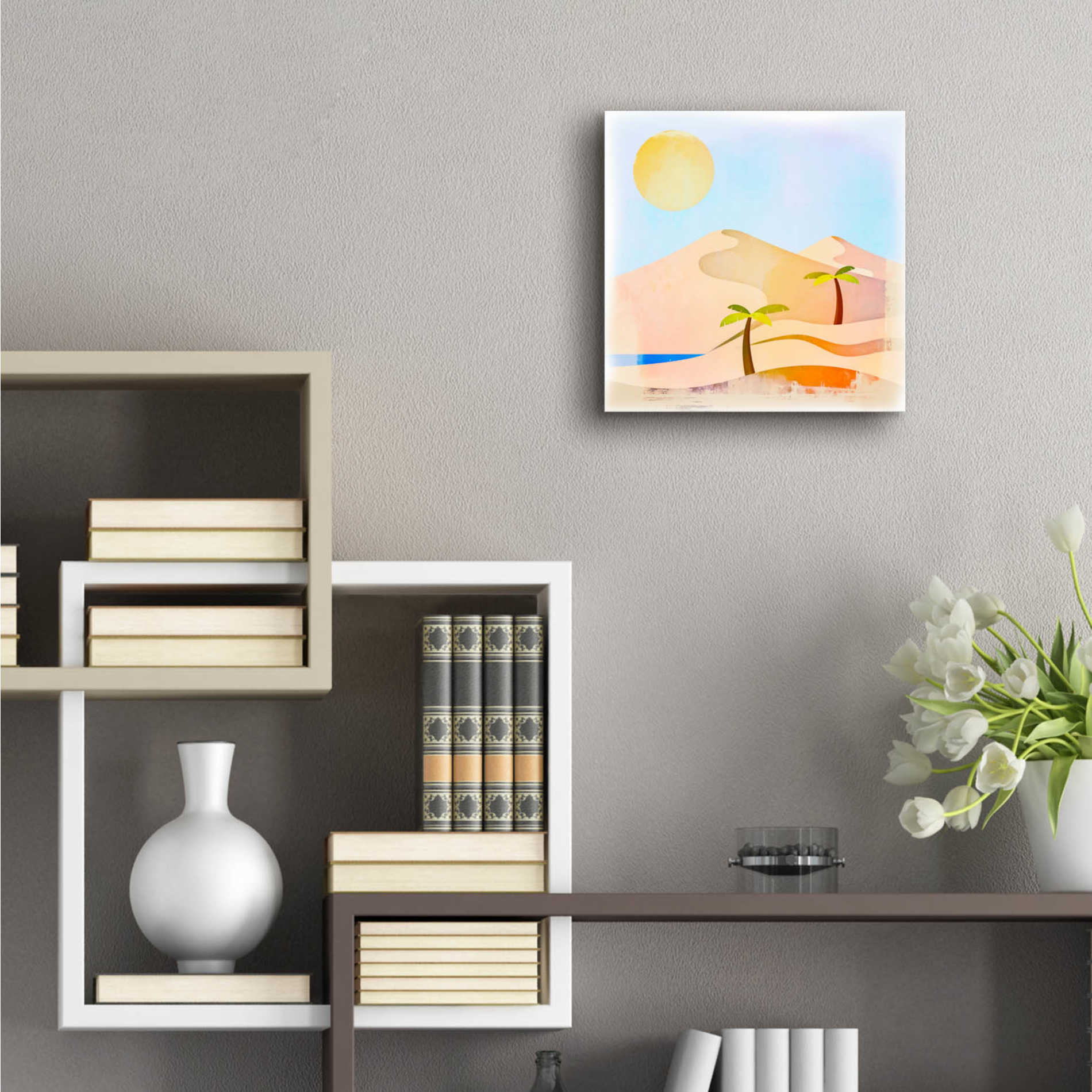 Epic Art 'Oasis Sunset' by Andrea Haase Acrylic Glass Wall Art,12x12