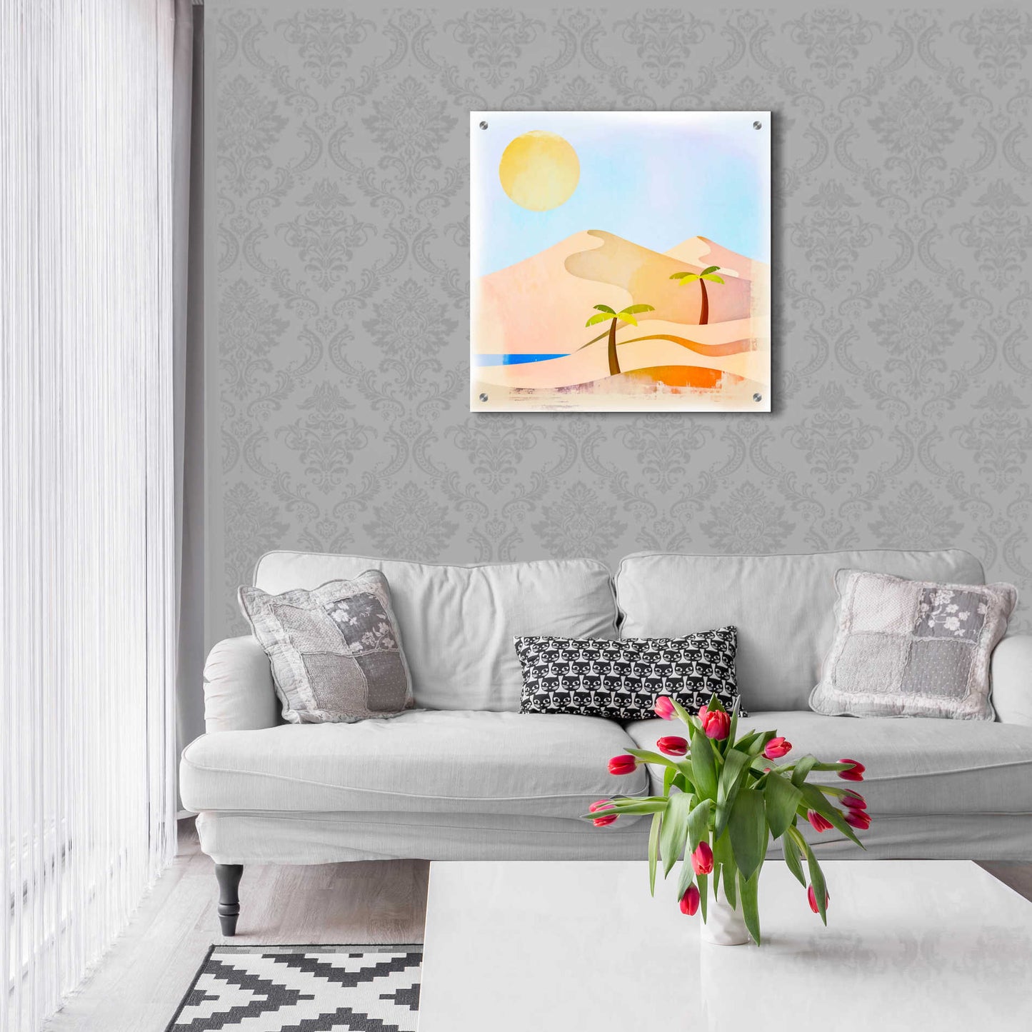 Epic Art 'Oasis Sunset' by Andrea Haase Acrylic Glass Wall Art,24x24