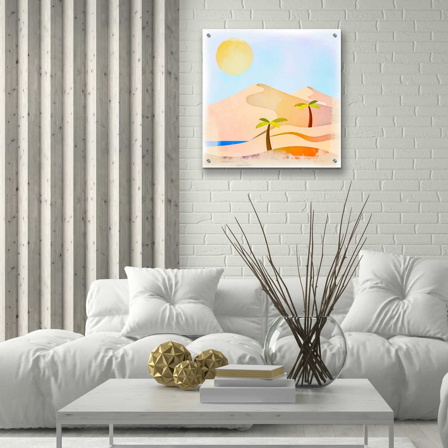 Epic Art 'Oasis Sunset' by Andrea Haase Acrylic Glass Wall Art,24x24