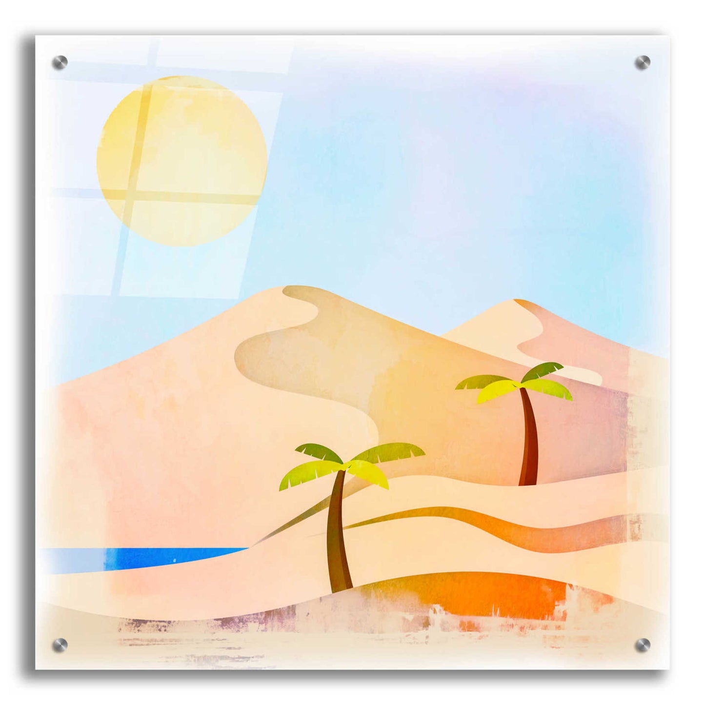 Epic Art 'Oasis Sunset' by Andrea Haase Acrylic Glass Wall Art,24x24