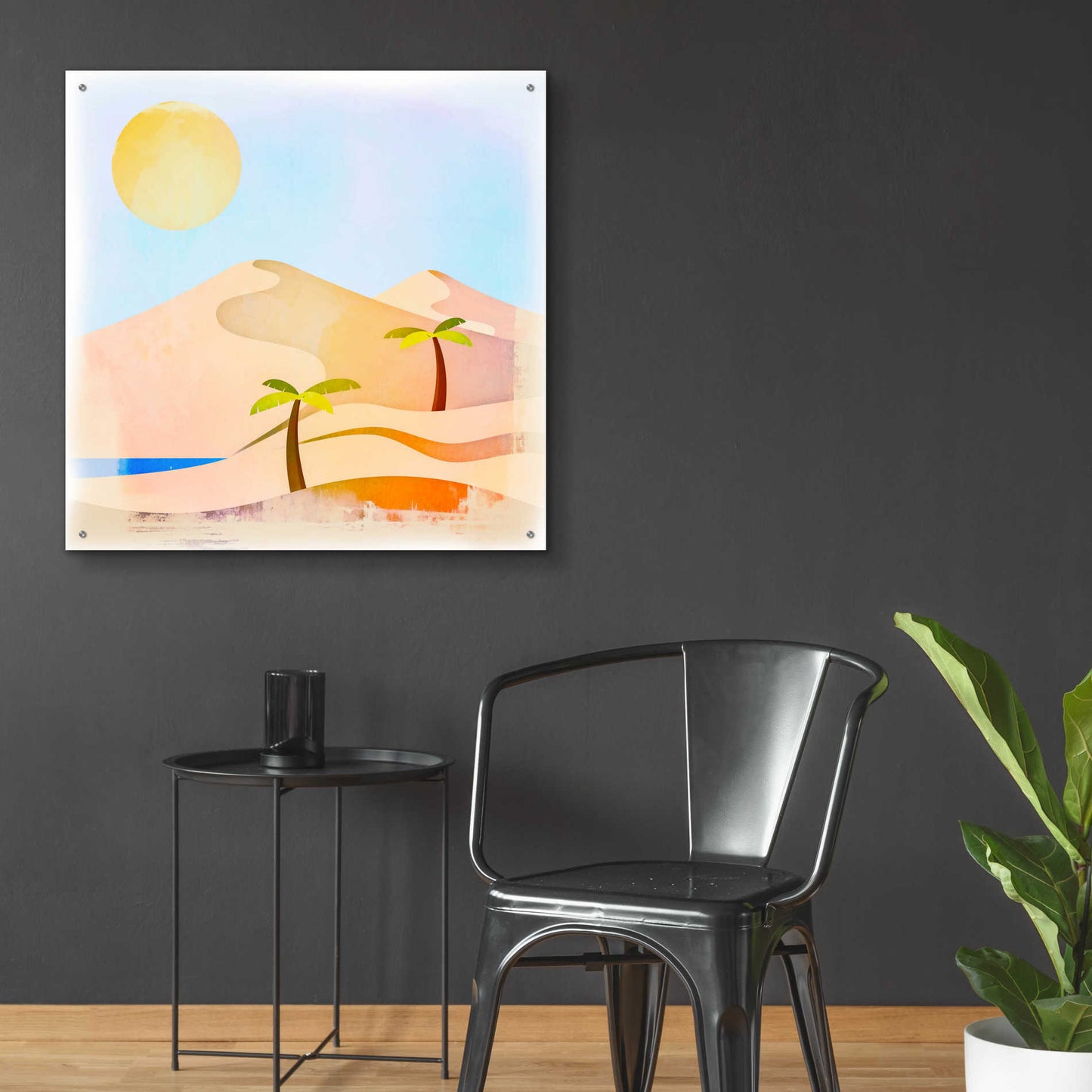 Epic Art 'Oasis Sunset' by Andrea Haase Acrylic Glass Wall Art,36x36