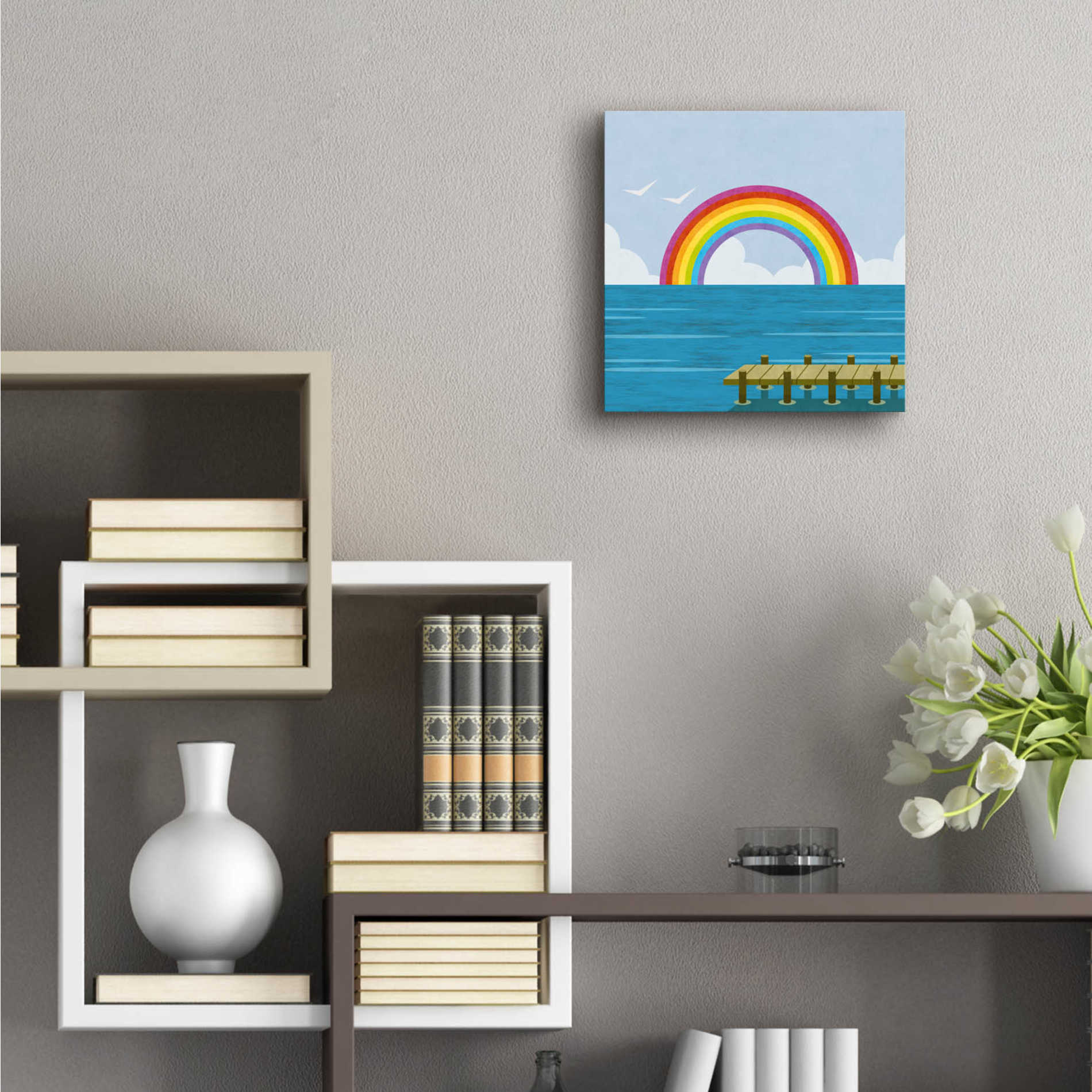 Epic Art 'Happy Summer Rainbow' by Andrea Haase Acrylic Glass Wall Art,12x12