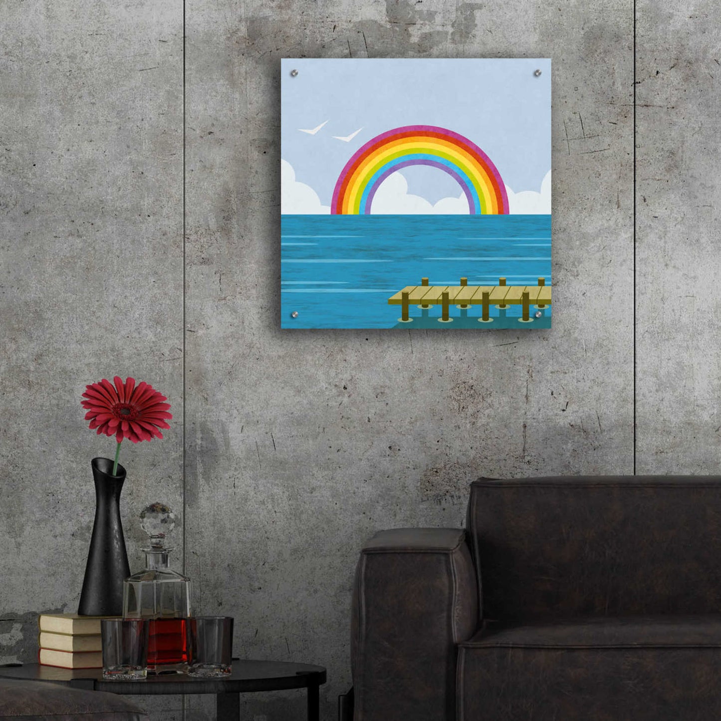 Epic Art 'Happy Summer Rainbow' by Andrea Haase Acrylic Glass Wall Art,24x24