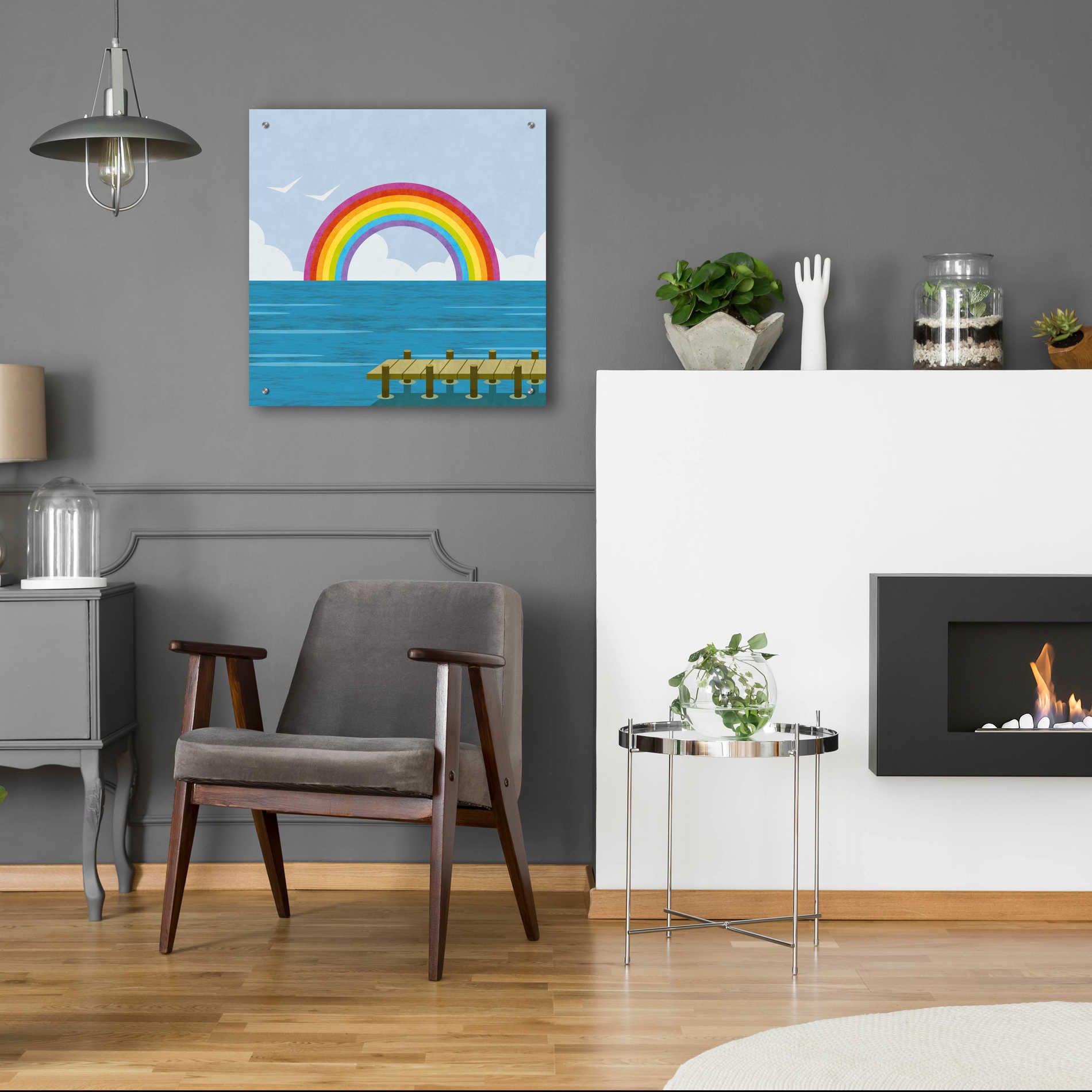 Epic Art 'Happy Summer Rainbow' by Andrea Haase Acrylic Glass Wall Art,24x24