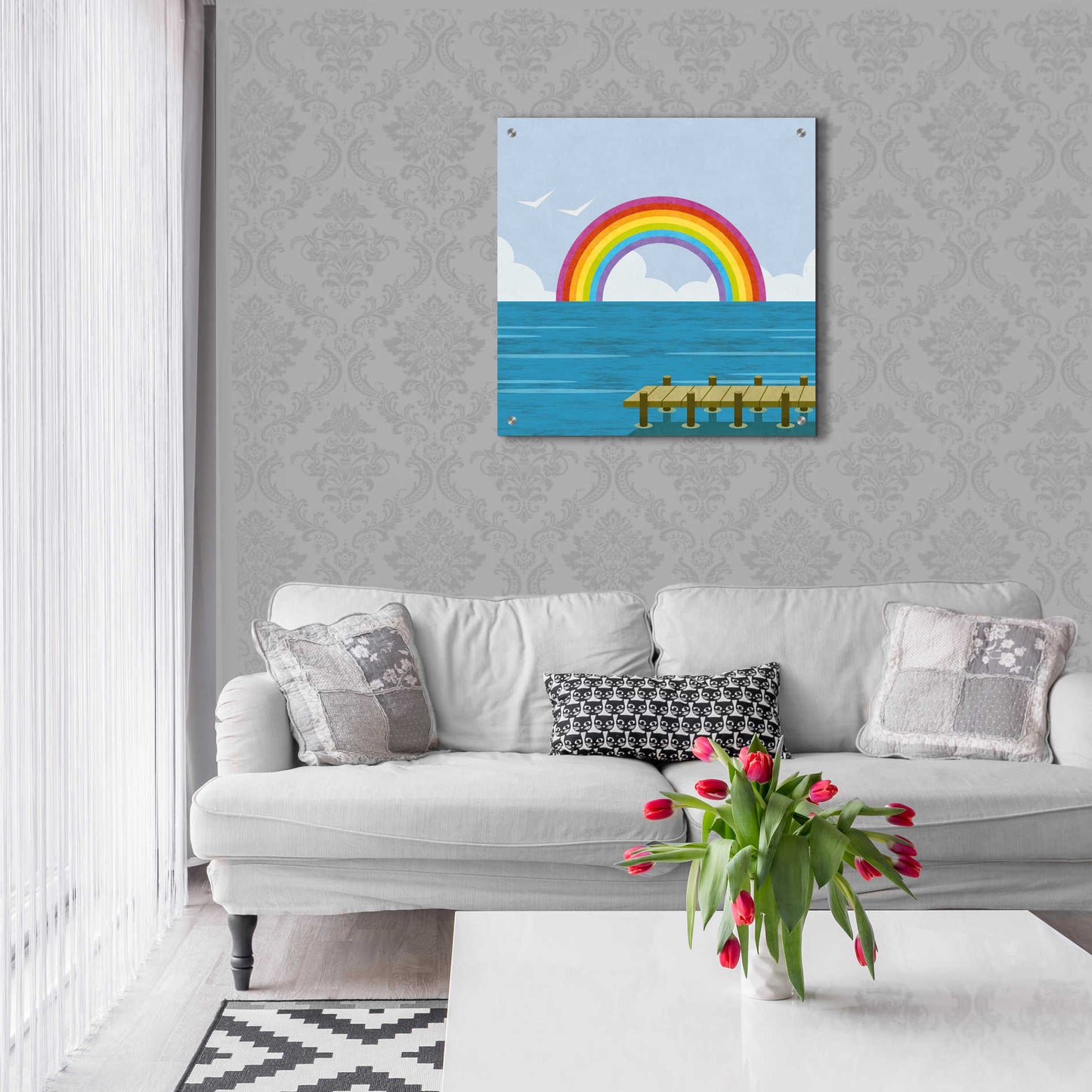 Epic Art 'Happy Summer Rainbow' by Andrea Haase Acrylic Glass Wall Art,24x24