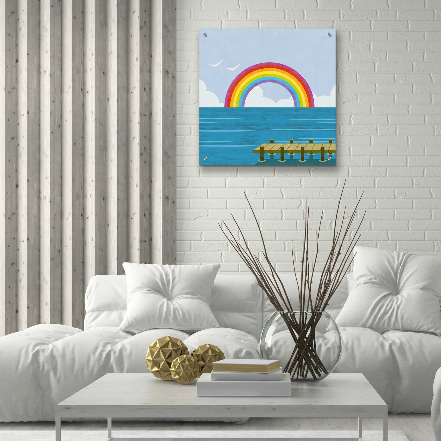 Epic Art 'Happy Summer Rainbow' by Andrea Haase Acrylic Glass Wall Art,24x24